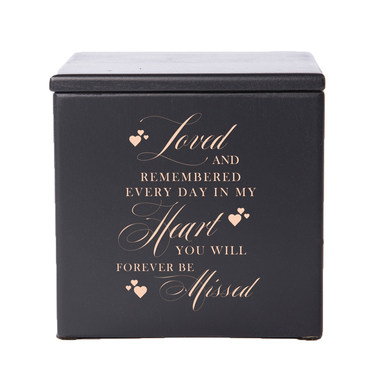 Tabletop Engraved Wooden Small Keepsake Urn for Remembering Loved Ones