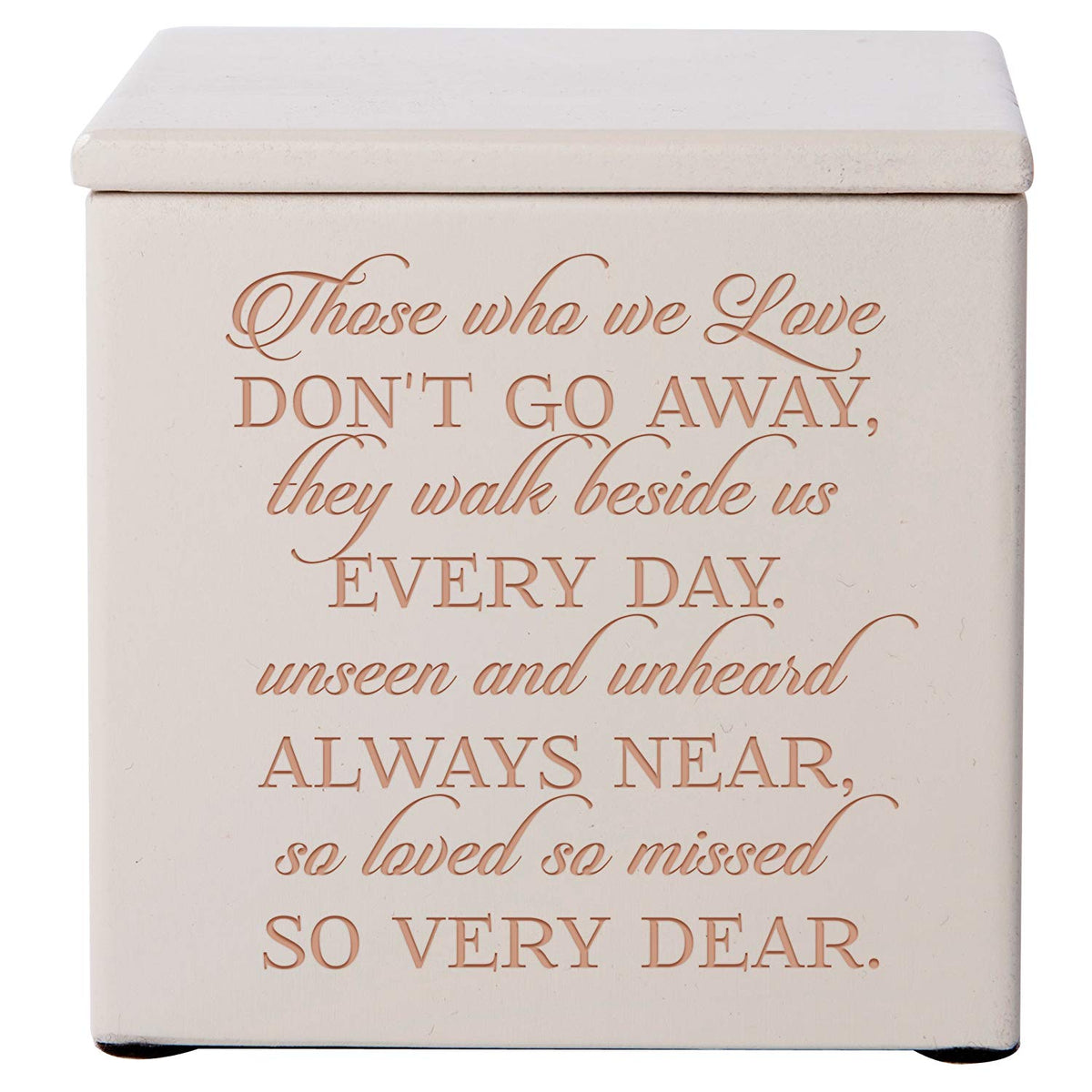 Tabletop Memorial Wooden Urn Box with Engraving for Ashes