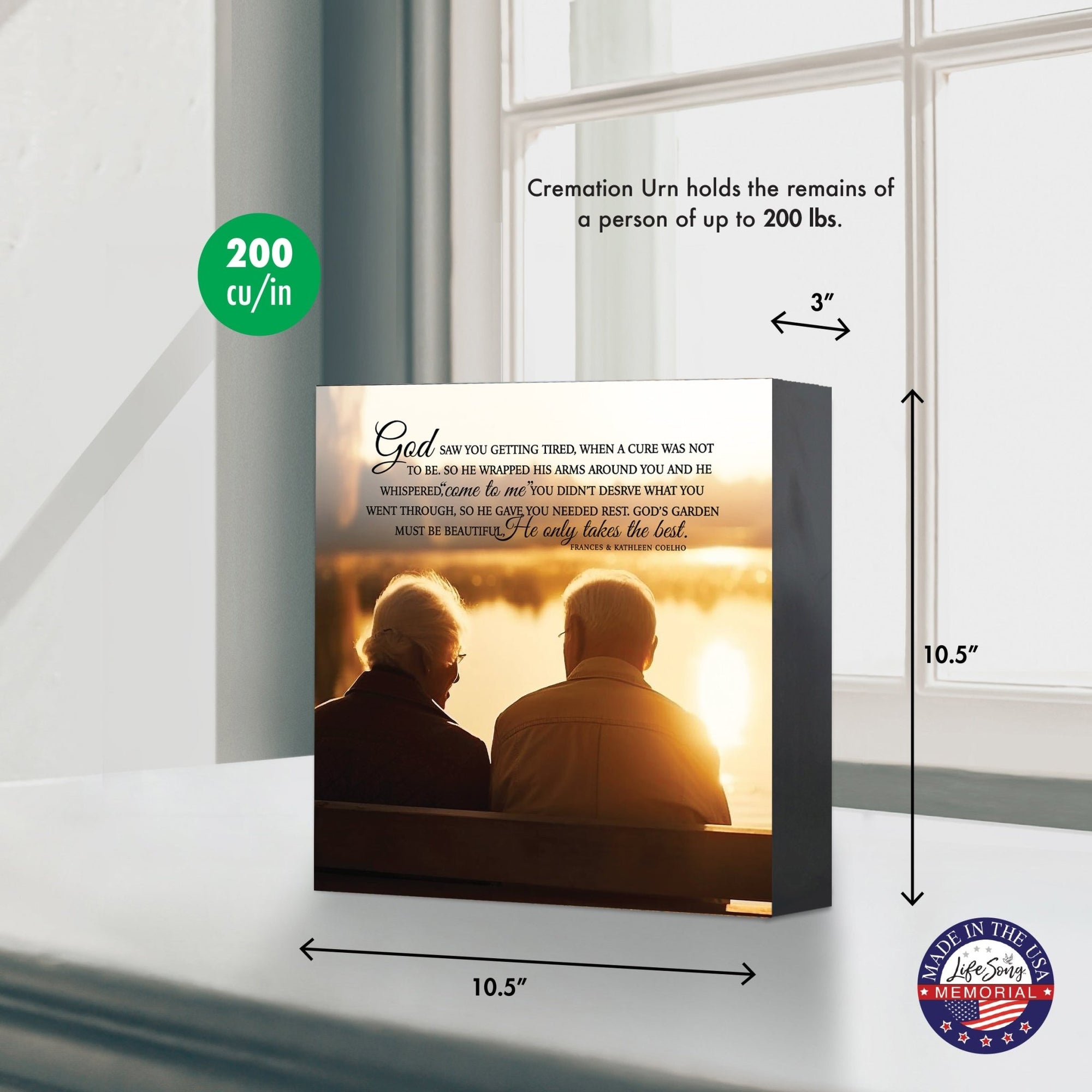 Wooden Cremation Urn for Adult Ashes – Elegant Wood Keepsake Urn & Sympathy Gift - LifeSong Milestones