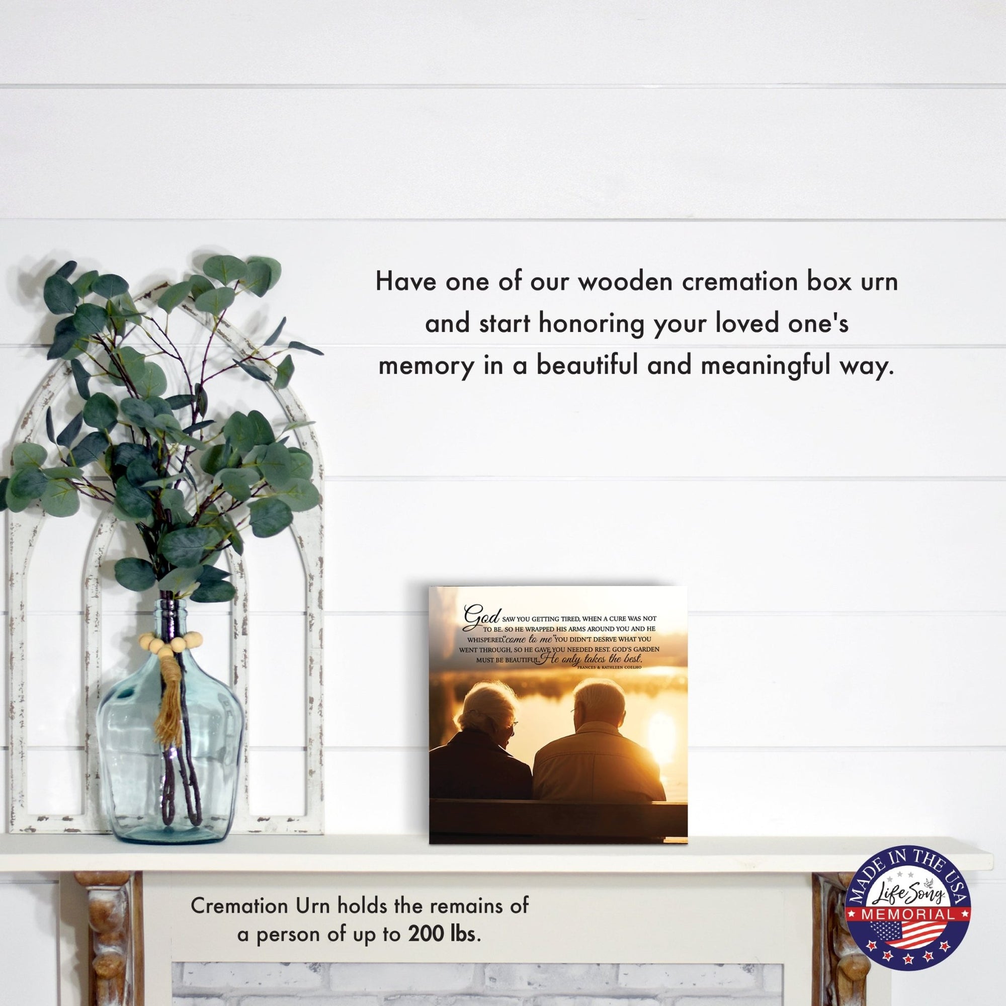 Wooden Cremation Urn for Adult Ashes – Elegant Wood Keepsake Urn & Sympathy Gift - LifeSong Milestones