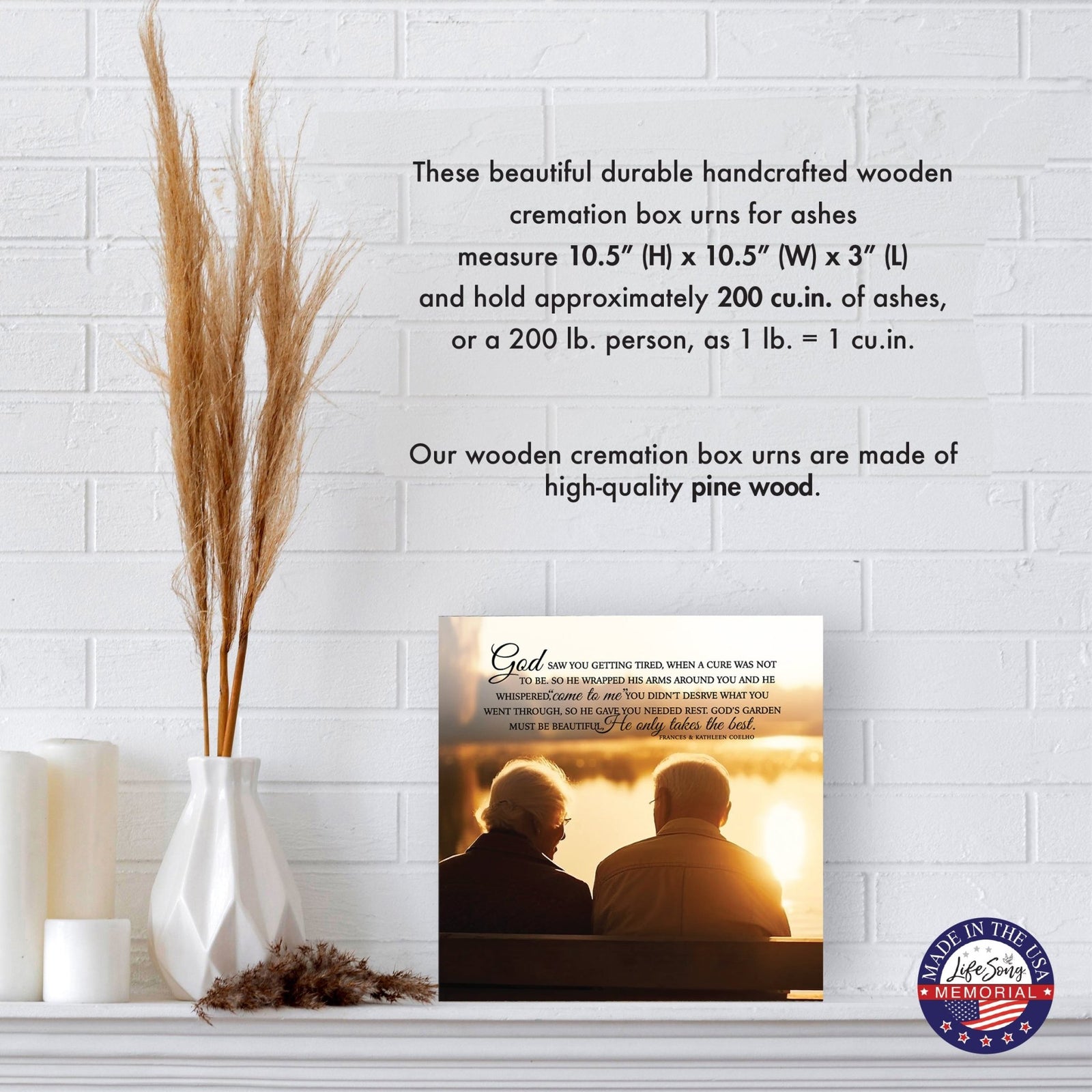 Wooden Cremation Urn for Adult Ashes – Elegant Wood Keepsake Urn & Sympathy Gift - LifeSong Milestones