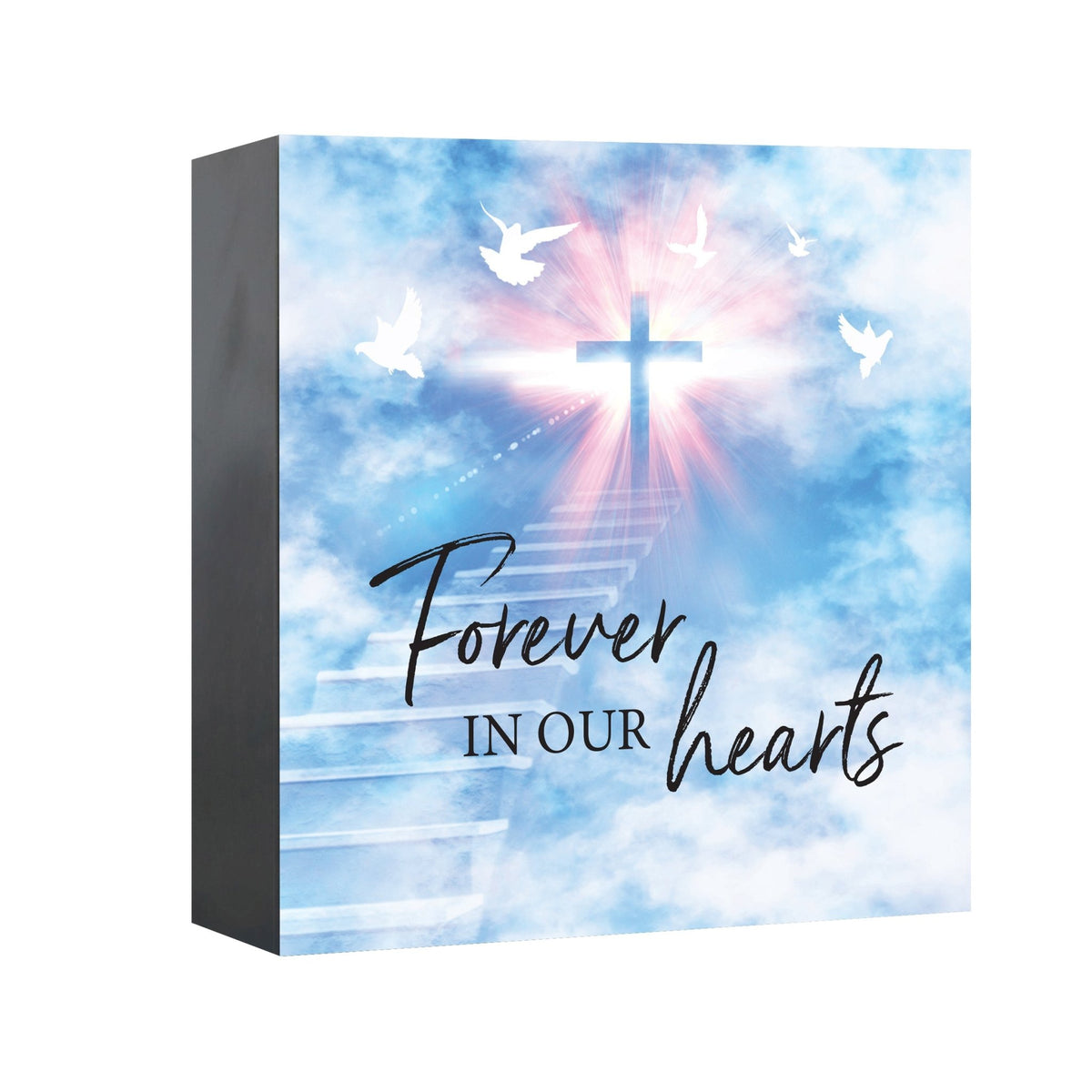 Wooden Cremation Urn – “Forever in Our Hearts” Memorial Keepsake for Human Ashes - LifeSong Milestones