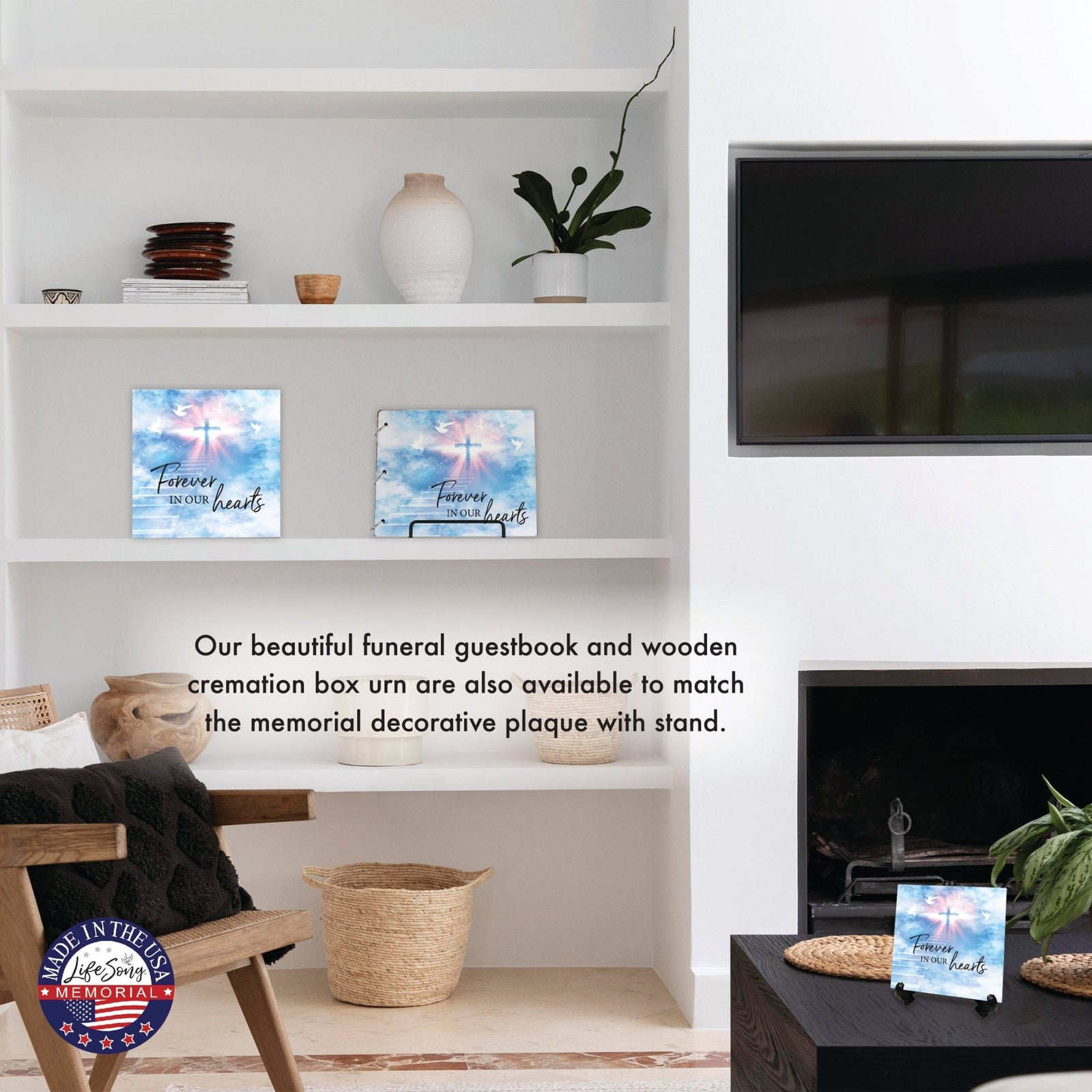 Wooden Cremation Urn – “Forever in Our Hearts” Memorial Keepsake for Human Ashes - LifeSong Milestones