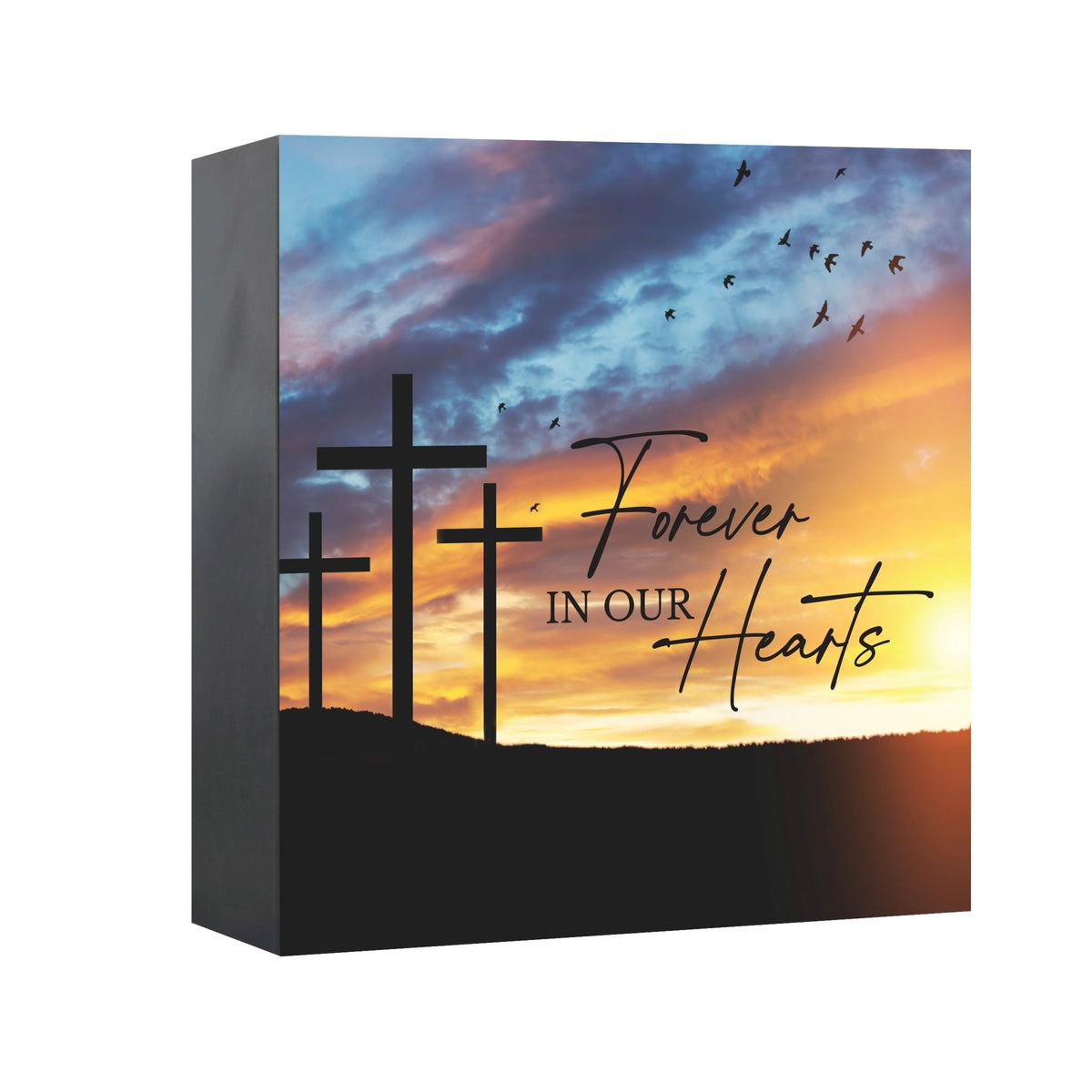 Wooden Cremation Urn – “Forever in Our Hearts” Memorial Keepsake for Human Ashes - LifeSong Milestones