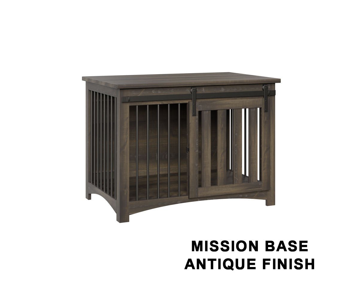 Medium wooden dog crate with barn doors - dual-purpose pet furniture and home decor