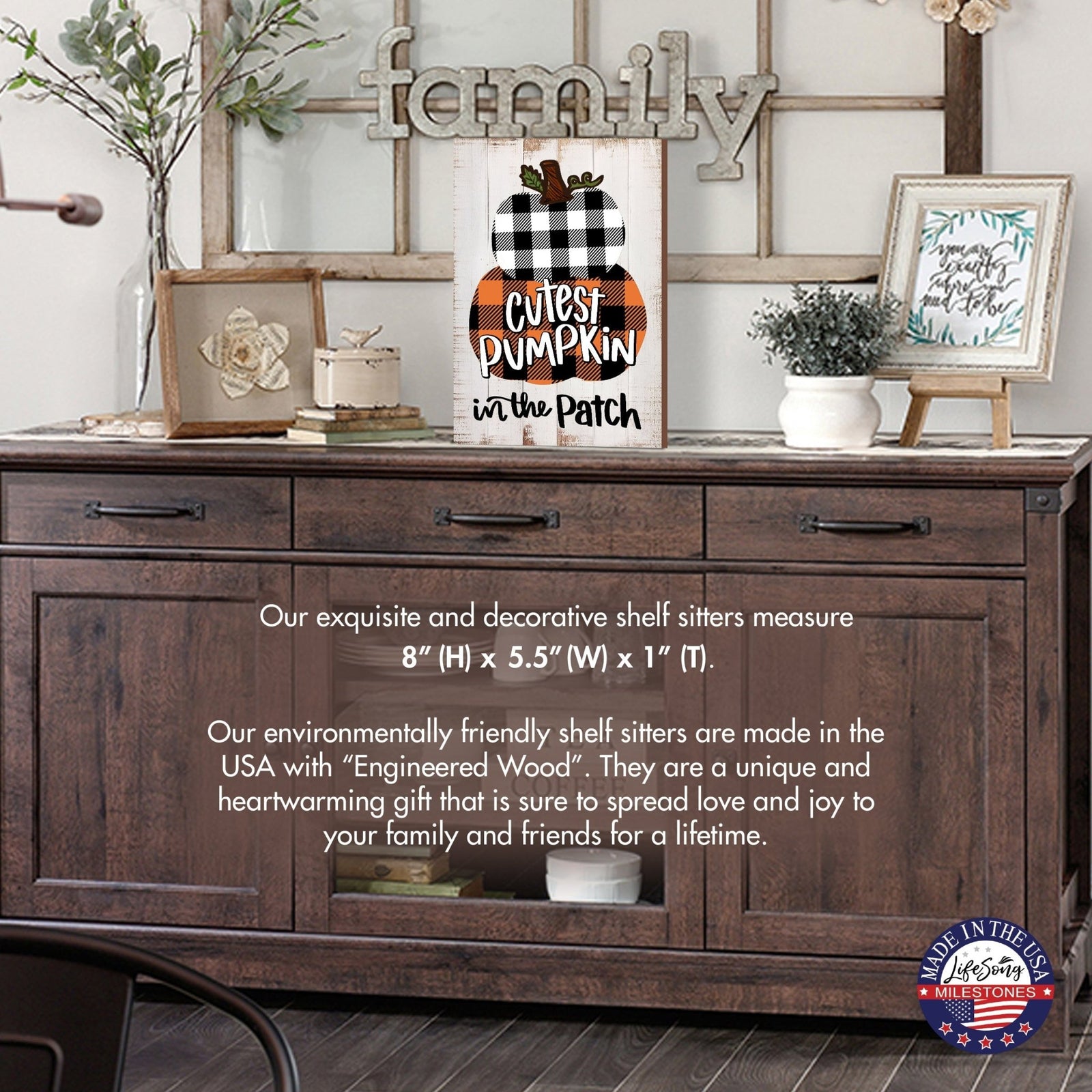 Wooden Fall Shelf Décor and Tabletop Signs for Home Decor - LifeSong Milestones