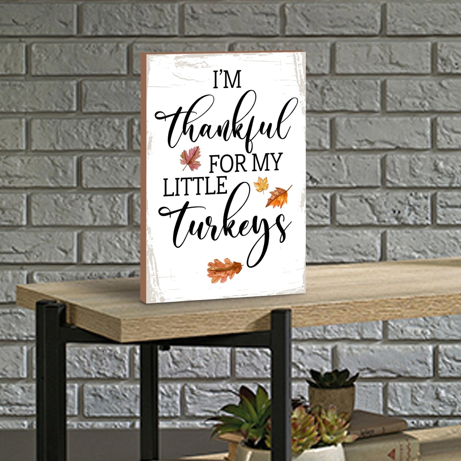 Wooden Fall Shelf Décor and Tabletop Signs for Home Decor - LifeSong Milestones