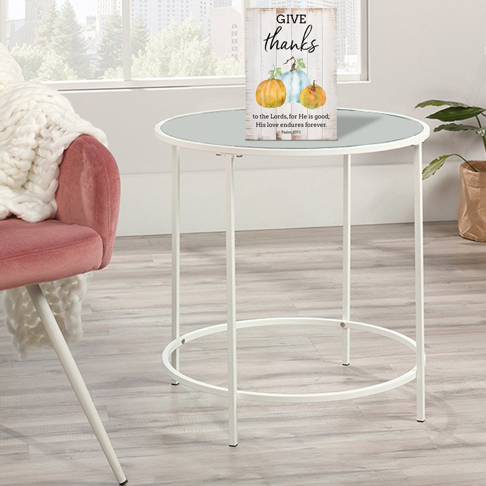 Wooden Fall Shelf Décor and Tabletop Signs for Home Decor - Give Thanks To The Lord - LifeSong Milestones