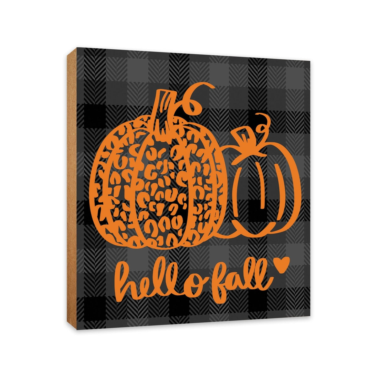Wooden Fall Themed Unique Shelf Décor and Tabletop Signs - Hello Fall - LifeSong Milestones