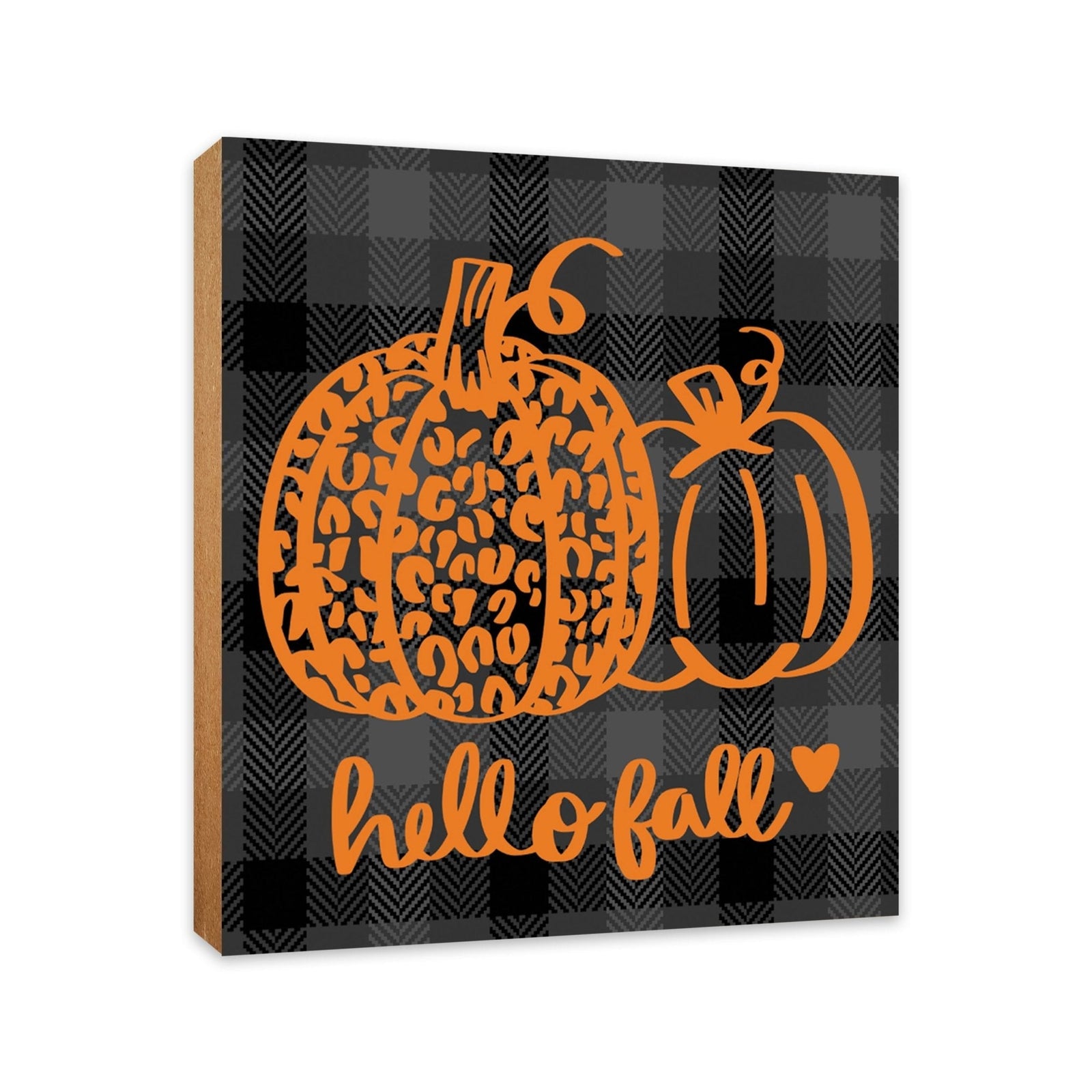 Wooden Fall Themed Unique Shelf Décor and Tabletop Signs - Hello Fall - LifeSong Milestones
