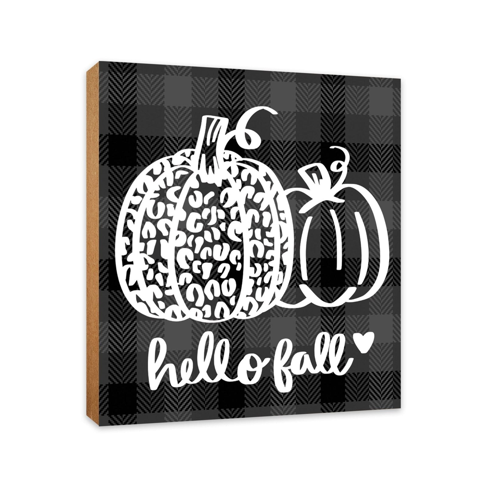 Wooden Fall Themed Unique Shelf Décor and Tabletop Signs - Hello Fall - LifeSong Milestones