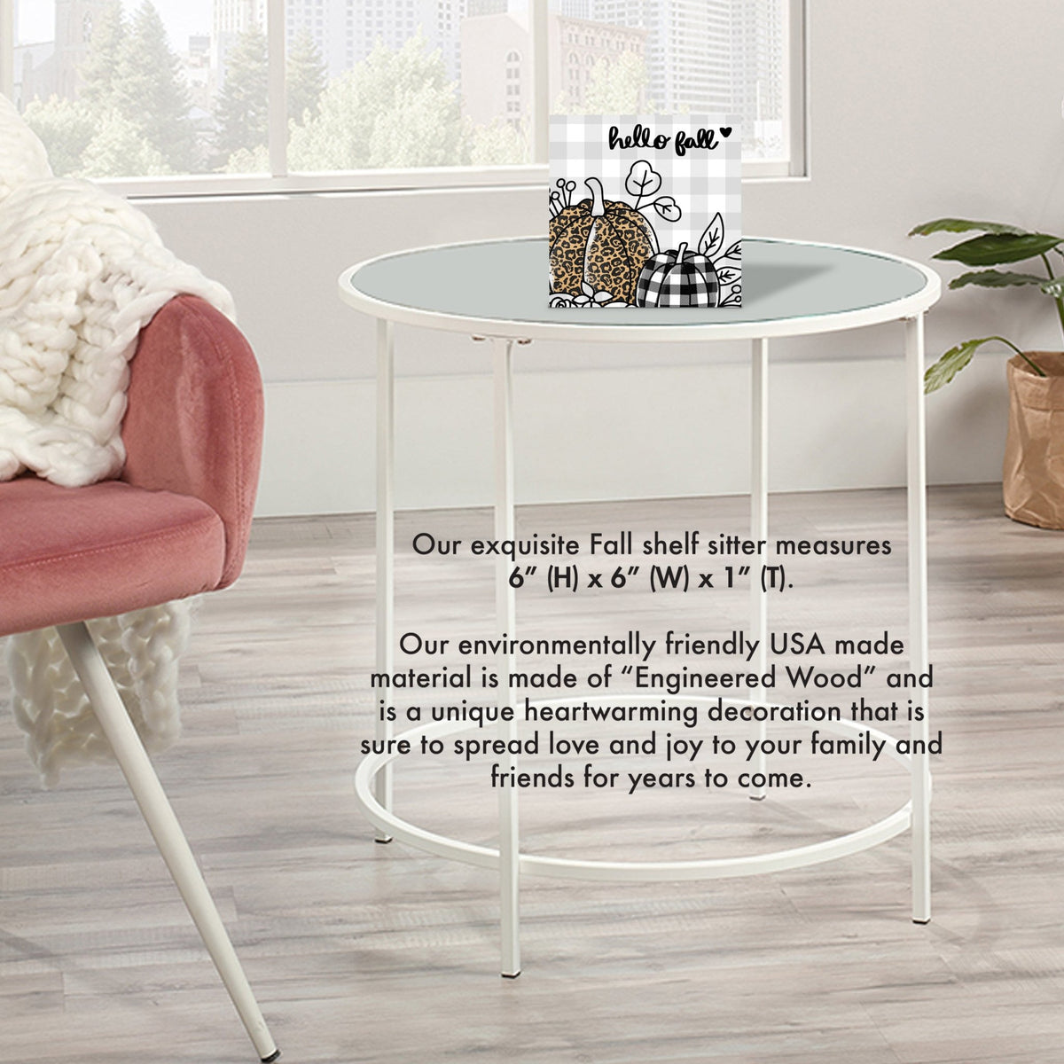 Wooden Fall Themed Unique Shelf Décor and Tabletop Signs - Hello Fall - LifeSong Milestones