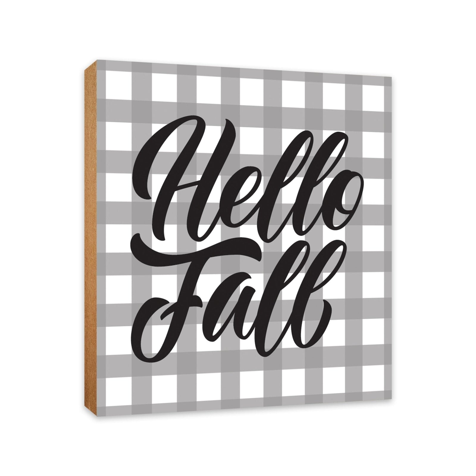 Wooden Fall Themed Unique Shelf Décor and Tabletop Signs - Hello Fall - LifeSong Milestones