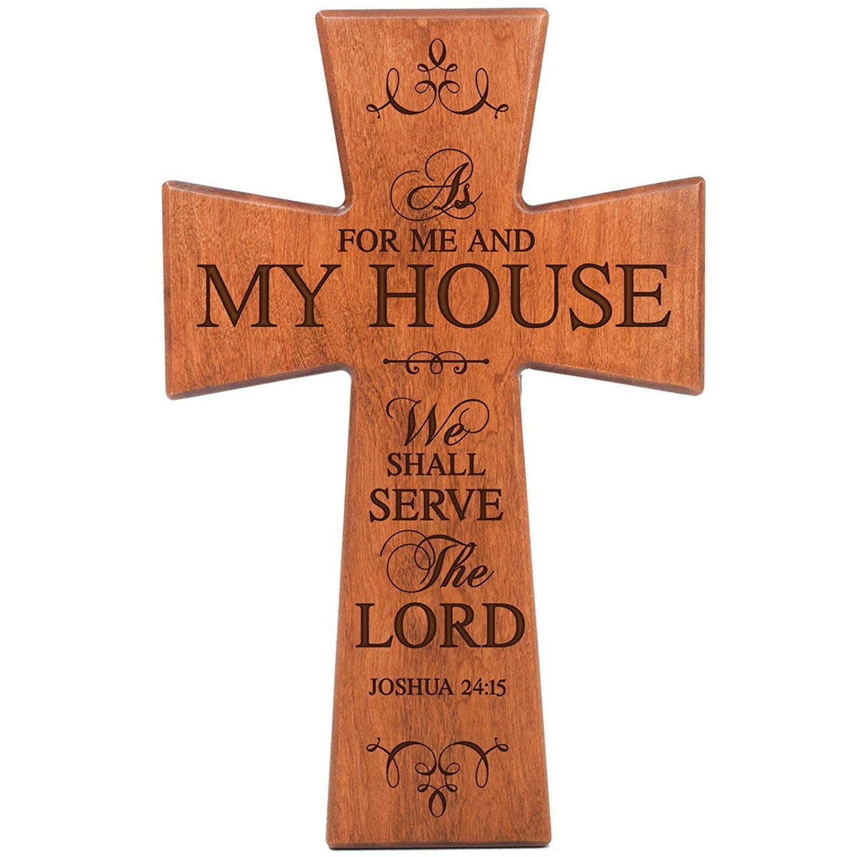 Wooden Family Wall Cross - As For Me and My House - LifeSong Milestones