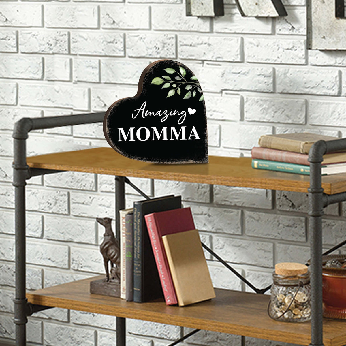 Wooden Heart Block Sign Gift for Mother’s Day - LifeSong Milestones