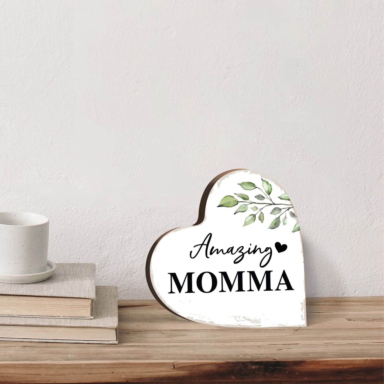 Wooden Heart Block Sign Gift for Mother’s Day - LifeSong Milestones