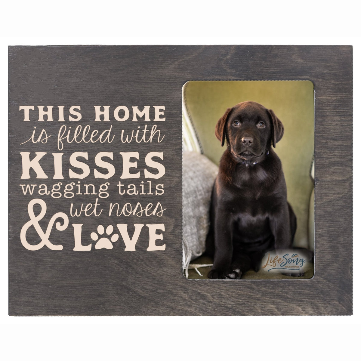 Wooden Inspirational 8x10 Picture Frame for Pet Dogs holds 4x6 photo This Home Is Filled - LifeSong Milestones
