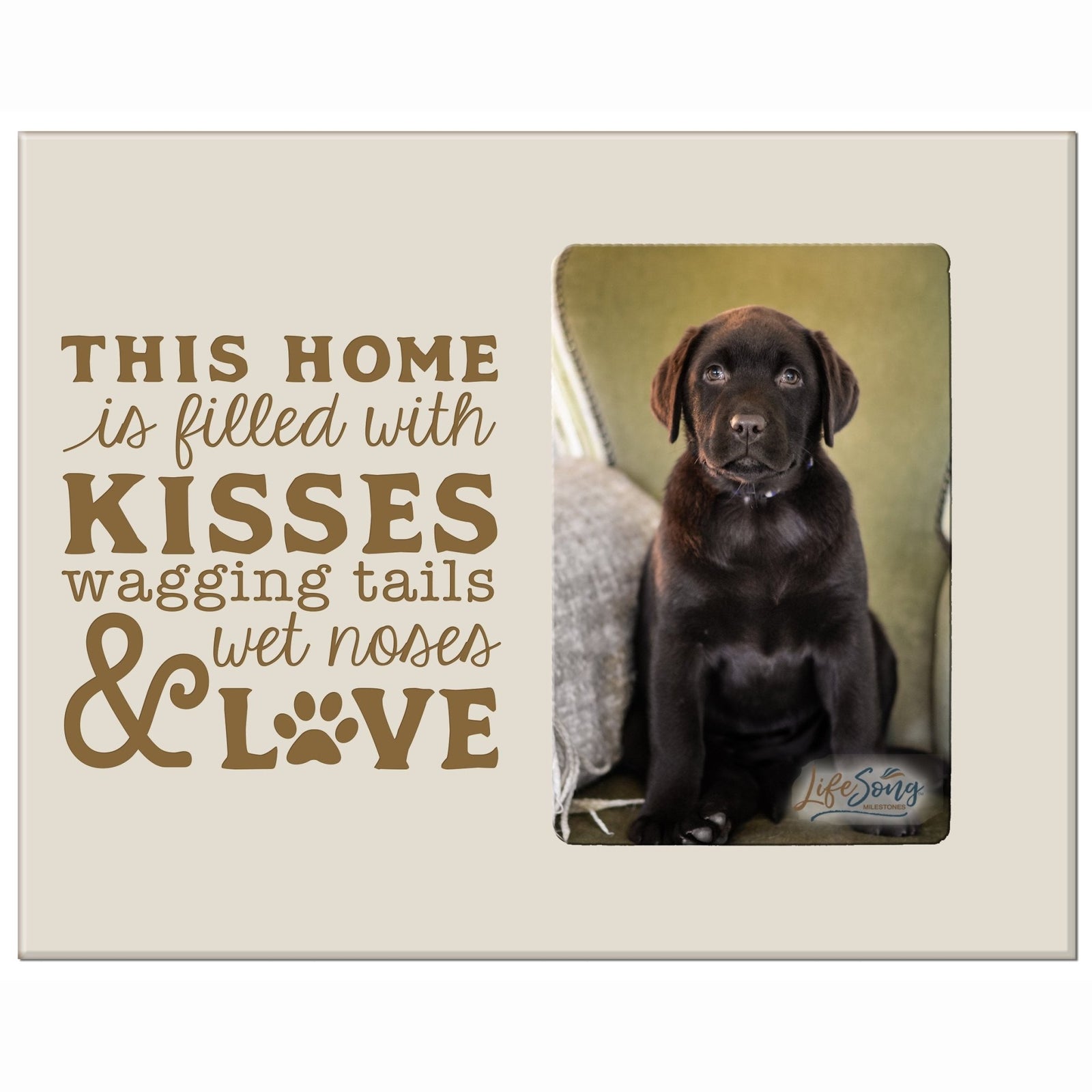 Wooden Inspirational 8x10 Picture Frame for Pet Dogs holds 4x6 photo This Home Is Filled - LifeSong Milestones