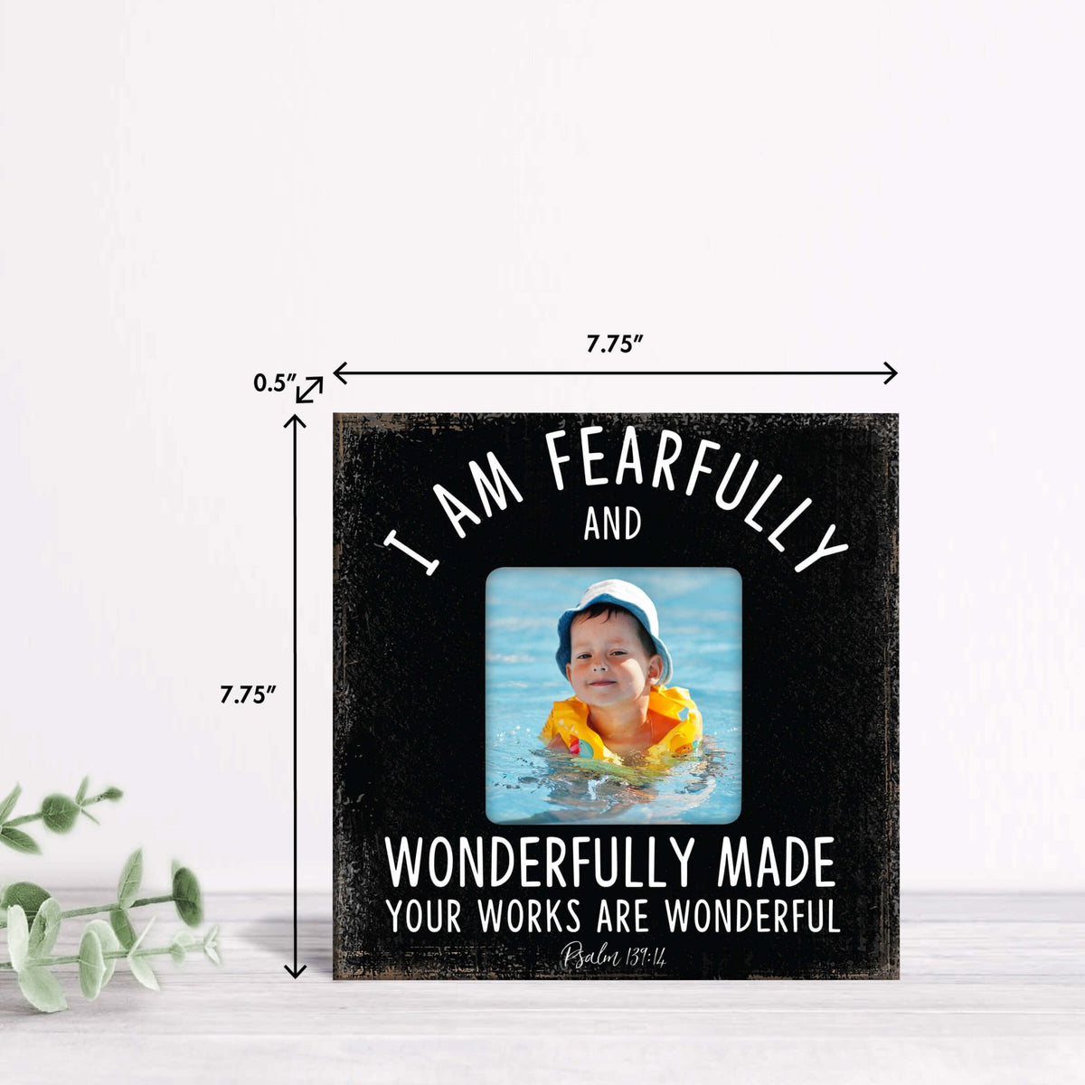 Wooden Inspirational Fearfully and Wonderfully Made Picture Frame - LifeSong Milestones