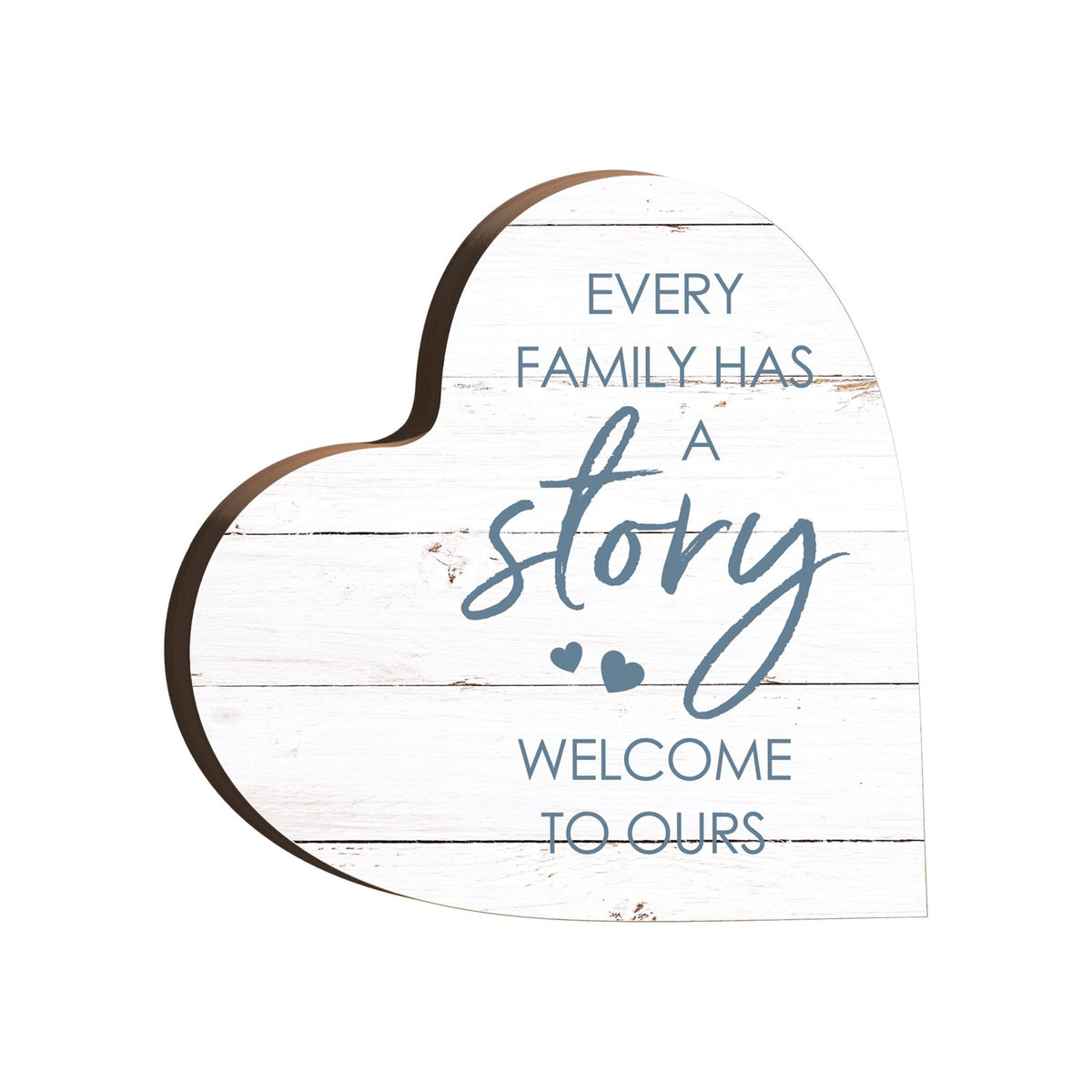 Wooden Inspirational Heart Block Sign for Home Decorations - LifeSong Milestones