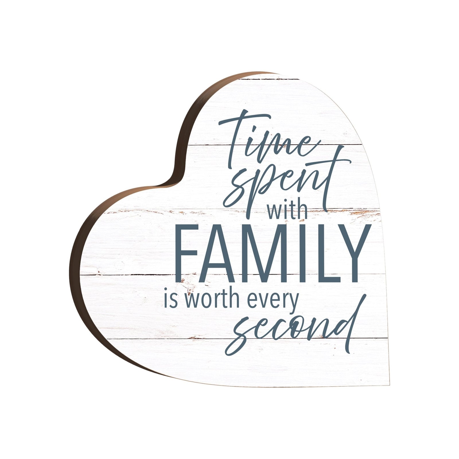 Wooden Inspirational Heart Block Sign for Home Decorations - LifeSong Milestones