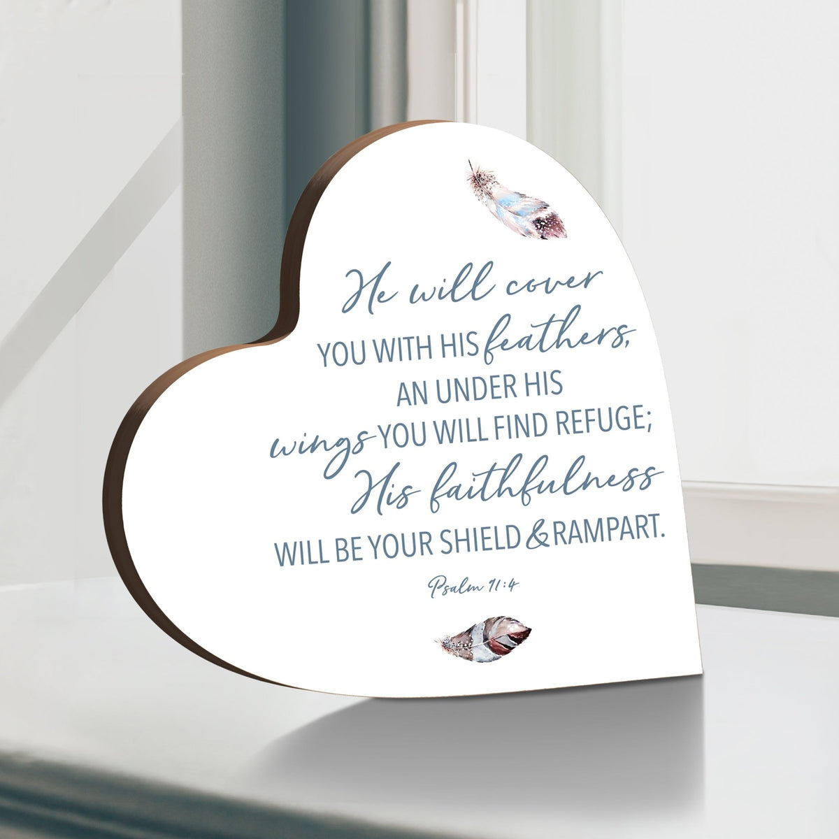 Wooden Inspirational Heart Block Sign for Home Decorations - LifeSong Milestones