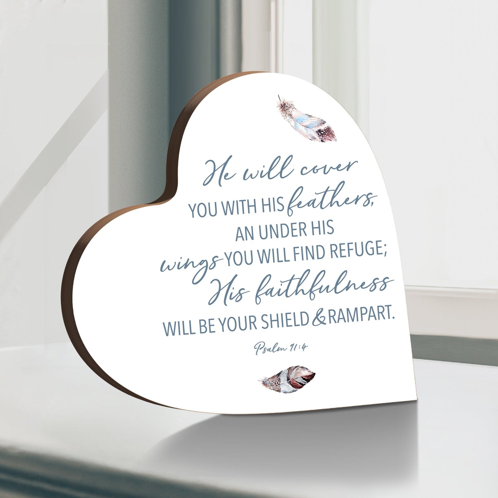 Wooden Inspirational Heart Block Sign for Home Decorations - LifeSong Milestones