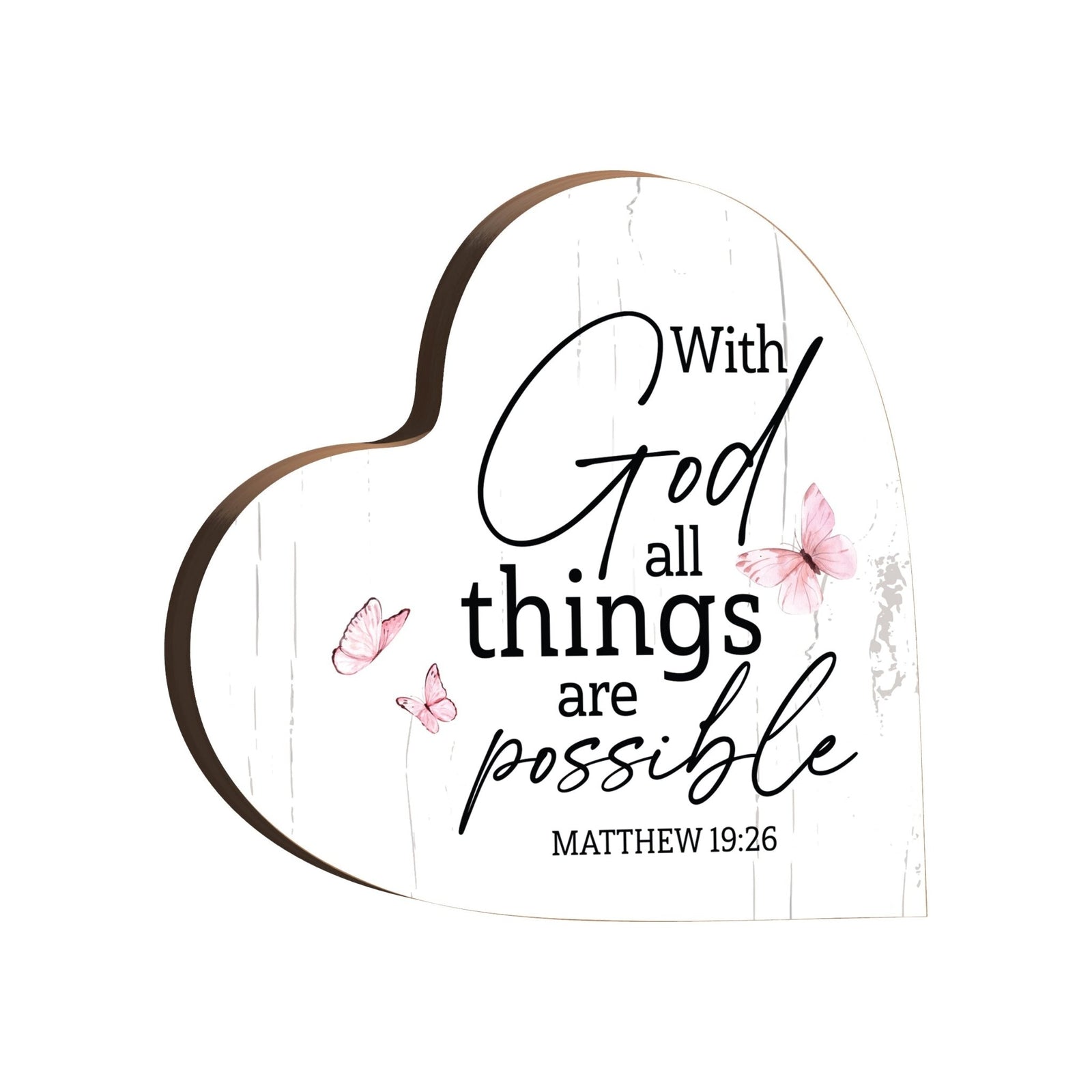 Wooden Inspirational Heart Block Sign for Home Decorations - LifeSong Milestones