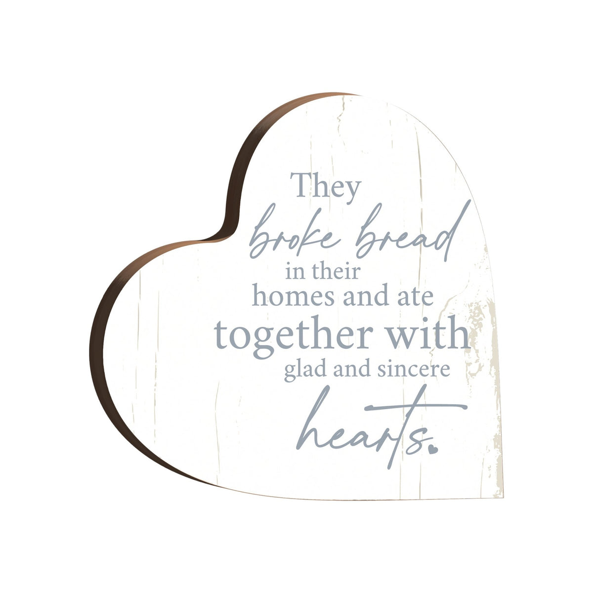 Wooden Inspirational Heart Block Sign for Home Decorations - LifeSong Milestones