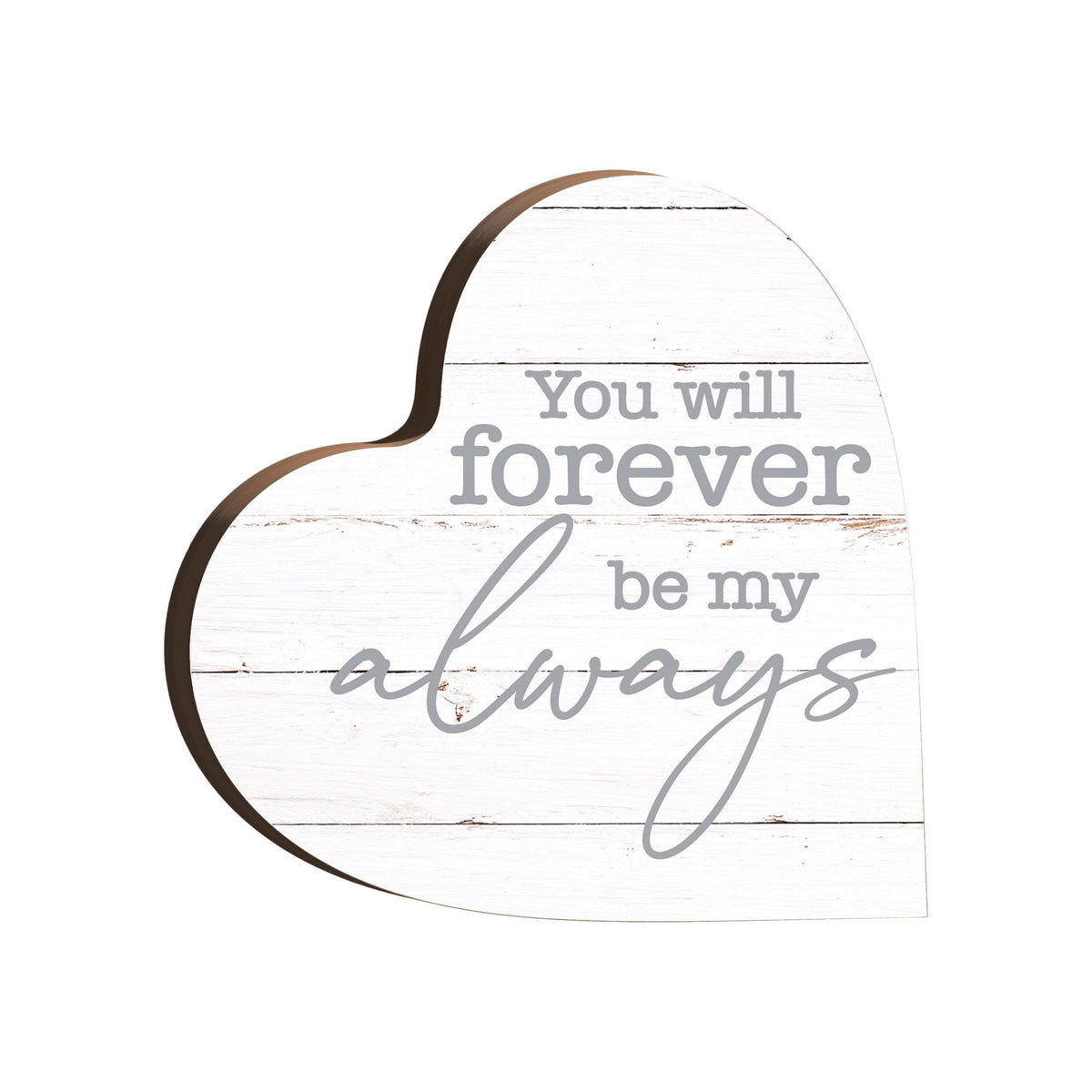 Wooden Inspirational Heart Block Sign for Home Decorations - LifeSong Milestones