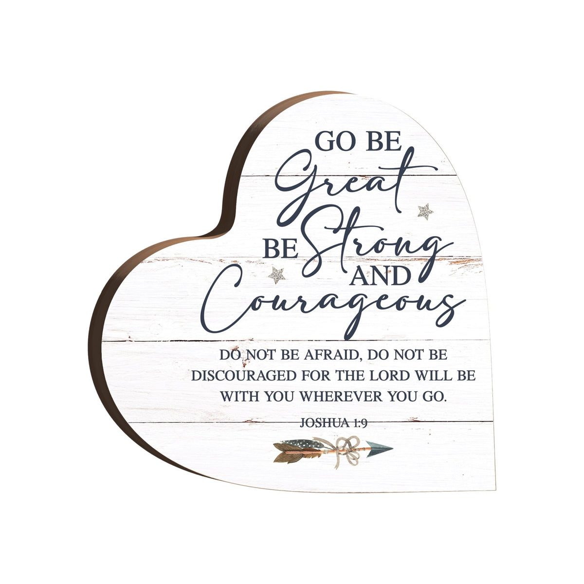 Wooden Inspirational Heart Block Sign for Home Decorations - LifeSong Milestones