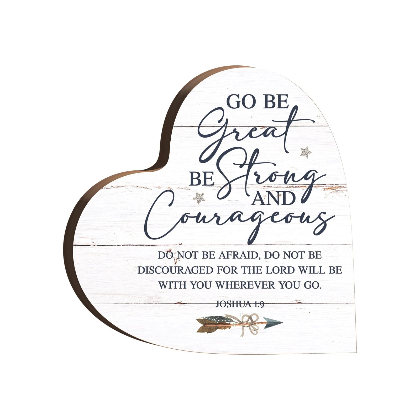 Wooden Inspirational Heart Block Sign for Home Decorations - LifeSong Milestones