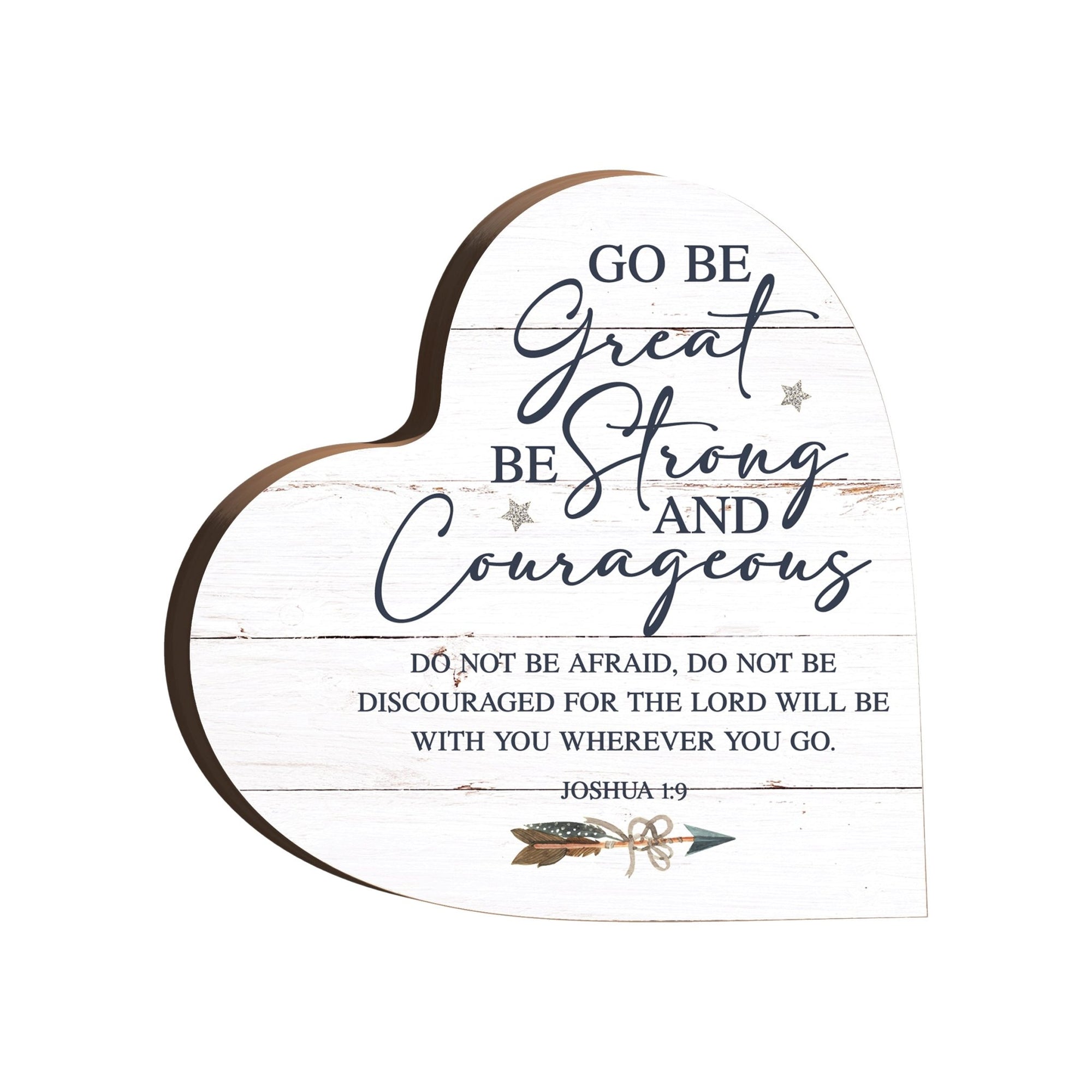 Wooden Inspirational Heart Block Sign for Home Decorations - LifeSong Milestones