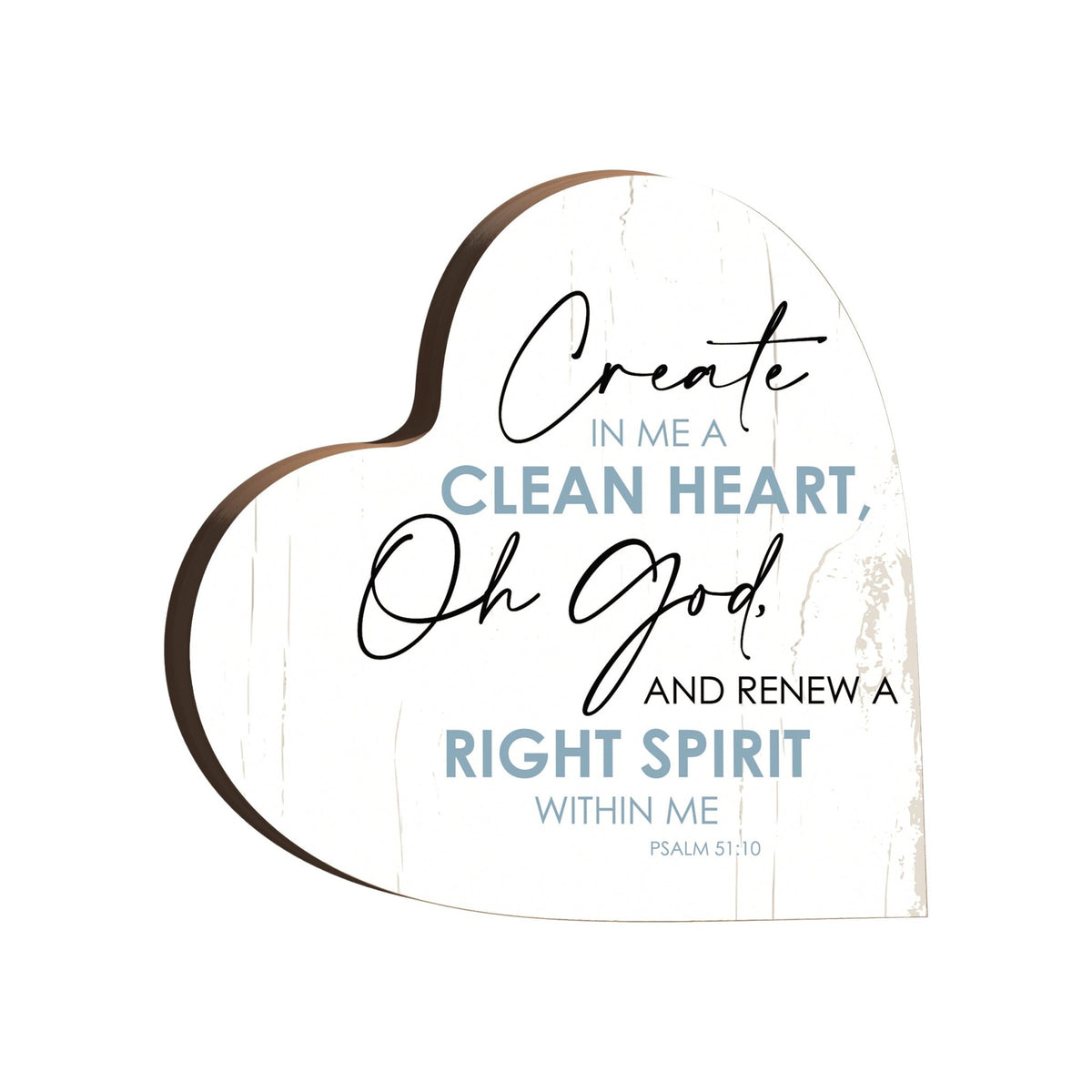 Wooden Inspirational Heart Block Sign for Home Decorations - LifeSong Milestones