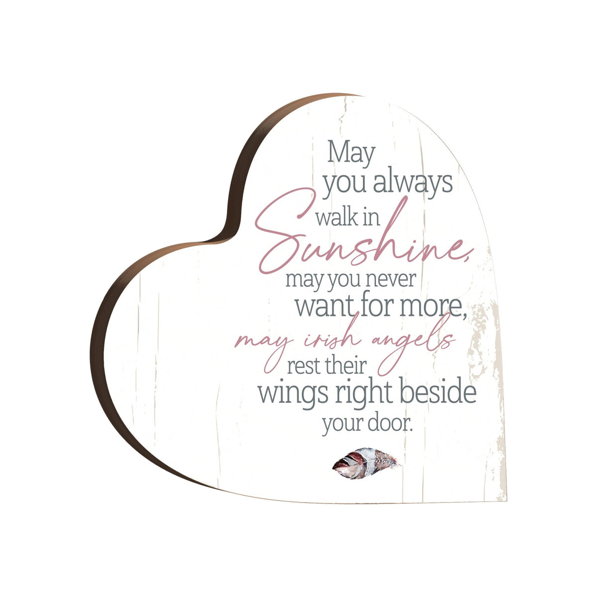 Wooden Inspirational Heart Block Sign for Home Decorations - LifeSong Milestones