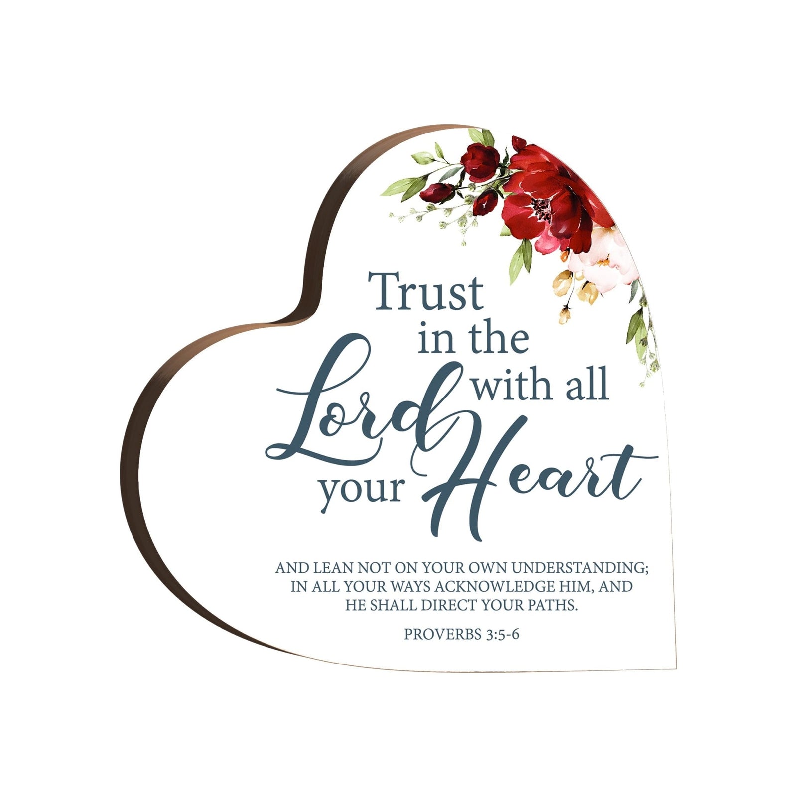 Wooden Inspirational Heart Block Sign for Home Decorations - LifeSong Milestones