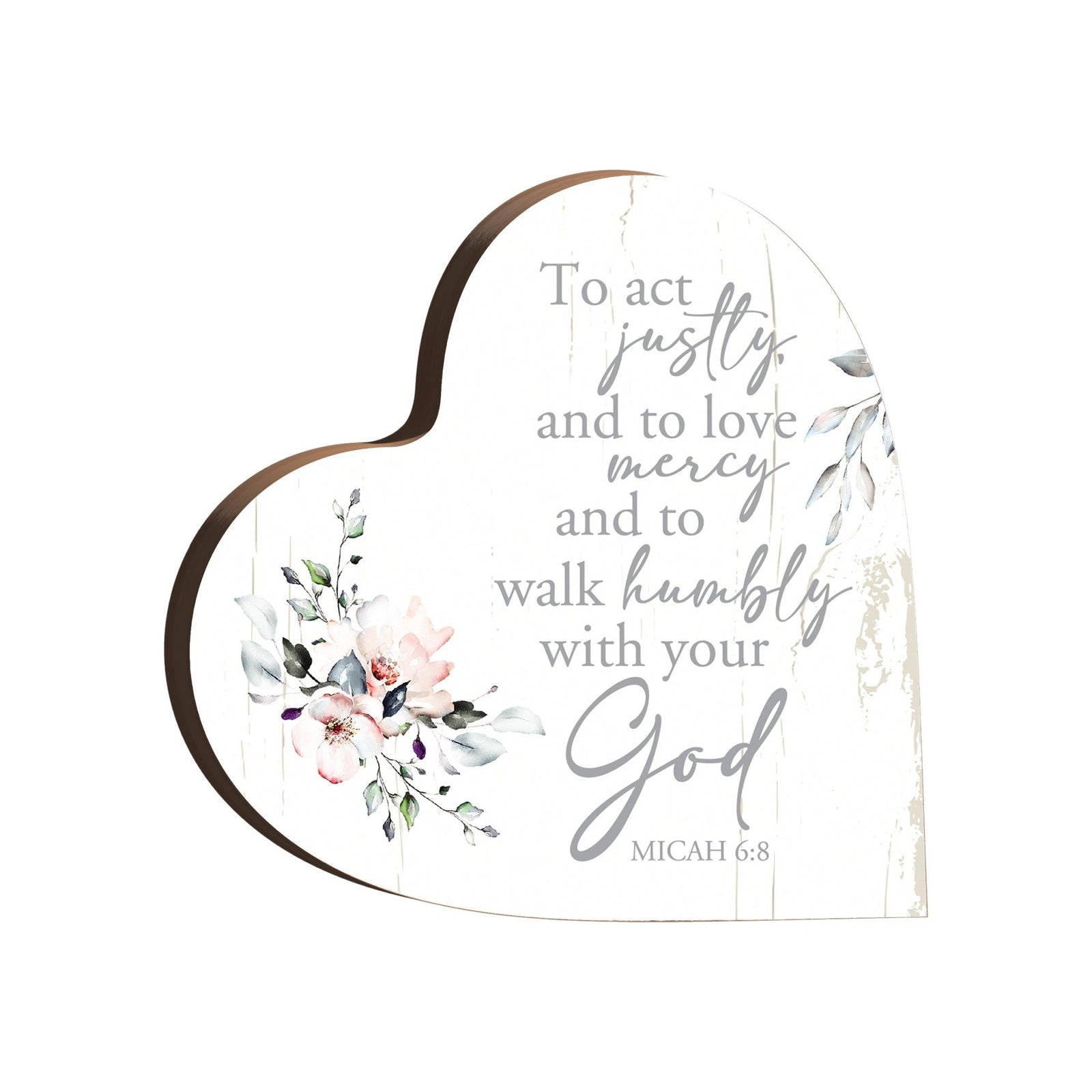 Wooden Inspirational Heart Block Sign for Home Decorations - LifeSong Milestones