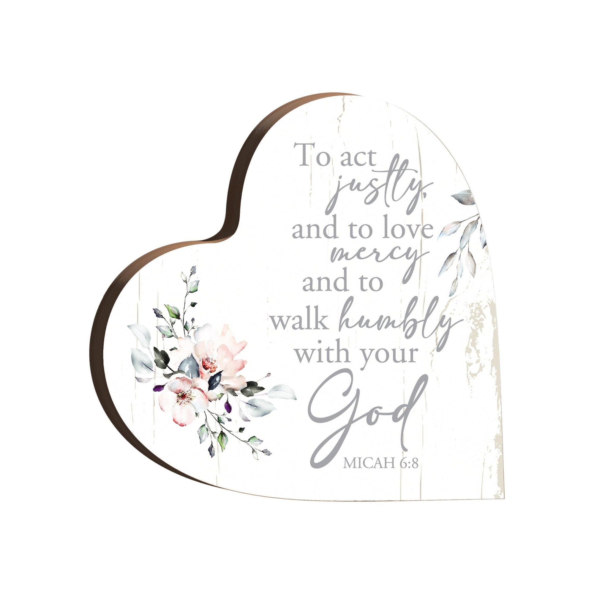 Wooden Inspirational Heart Block Sign for Home Decorations - LifeSong Milestones