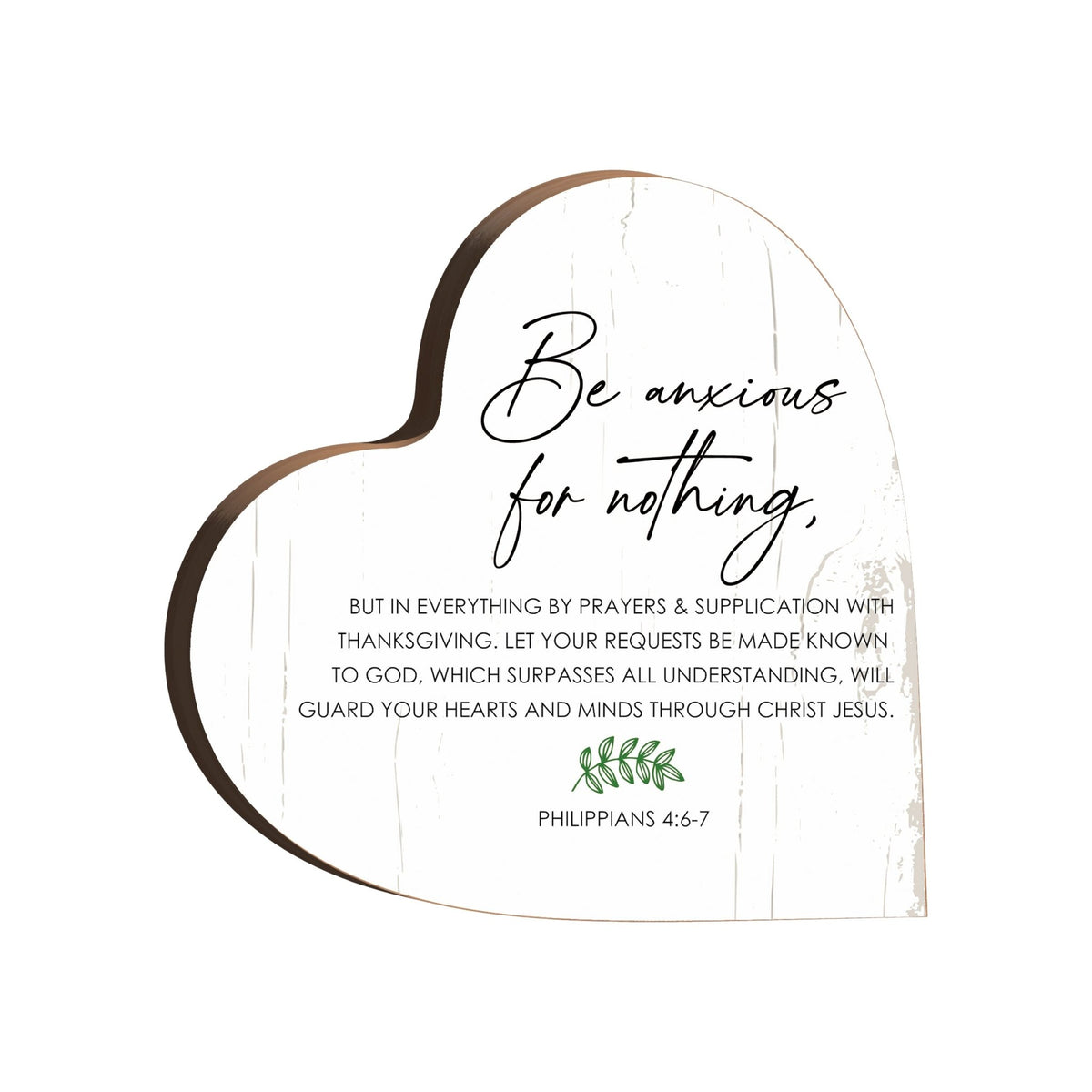 Wooden Inspirational Heart Block Sign for Home Decorations - LifeSong Milestones