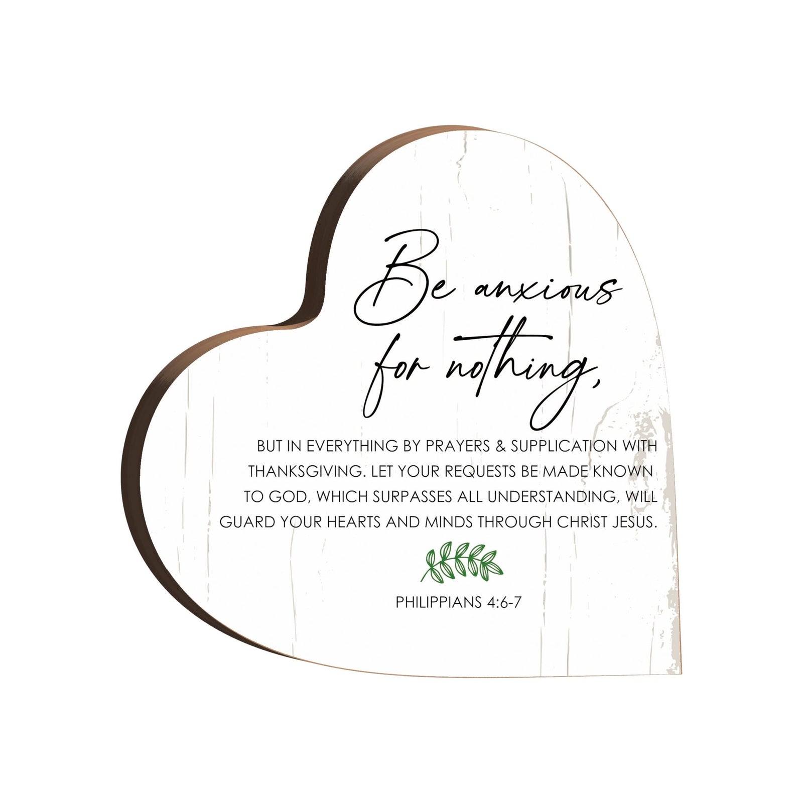 Wooden Inspirational Heart Block Sign for Home Decorations - LifeSong Milestones