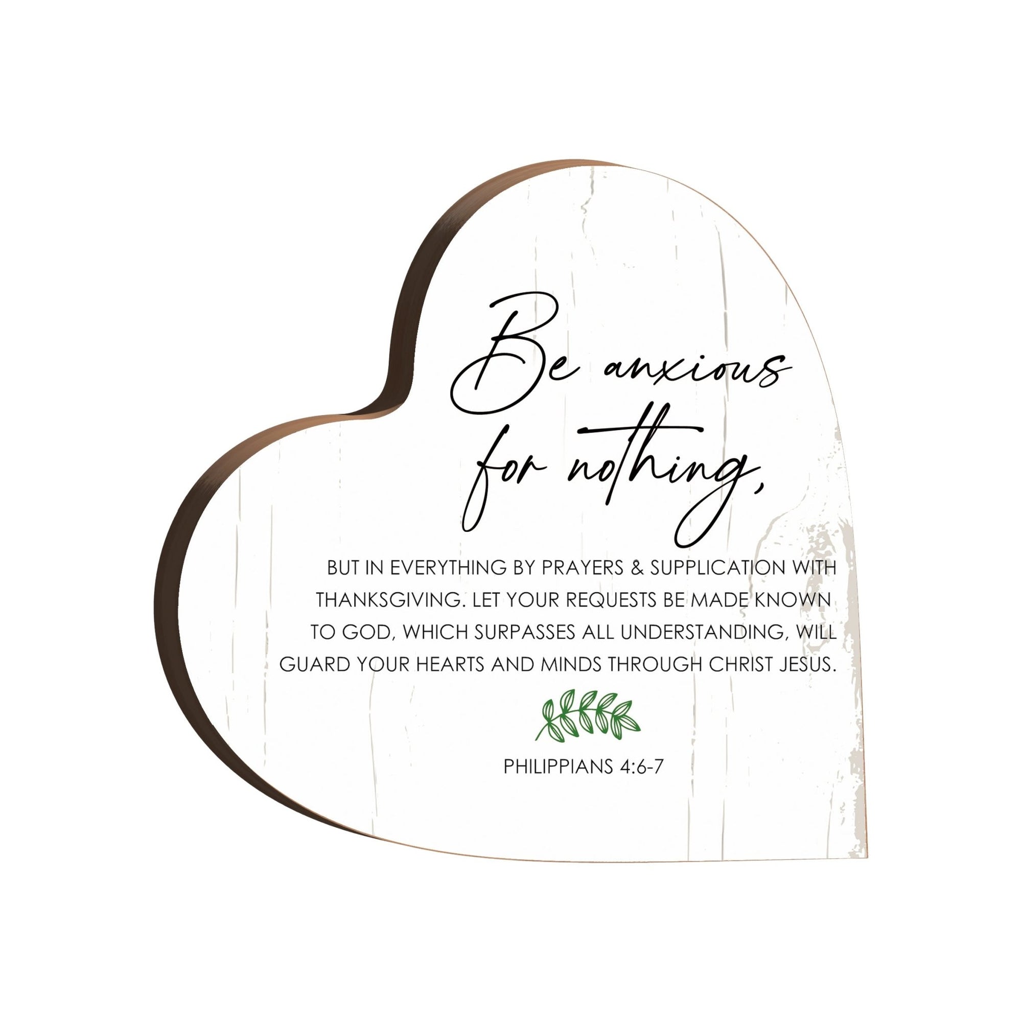 Wooden Inspirational Heart Block Sign for Home Decorations - LifeSong Milestones