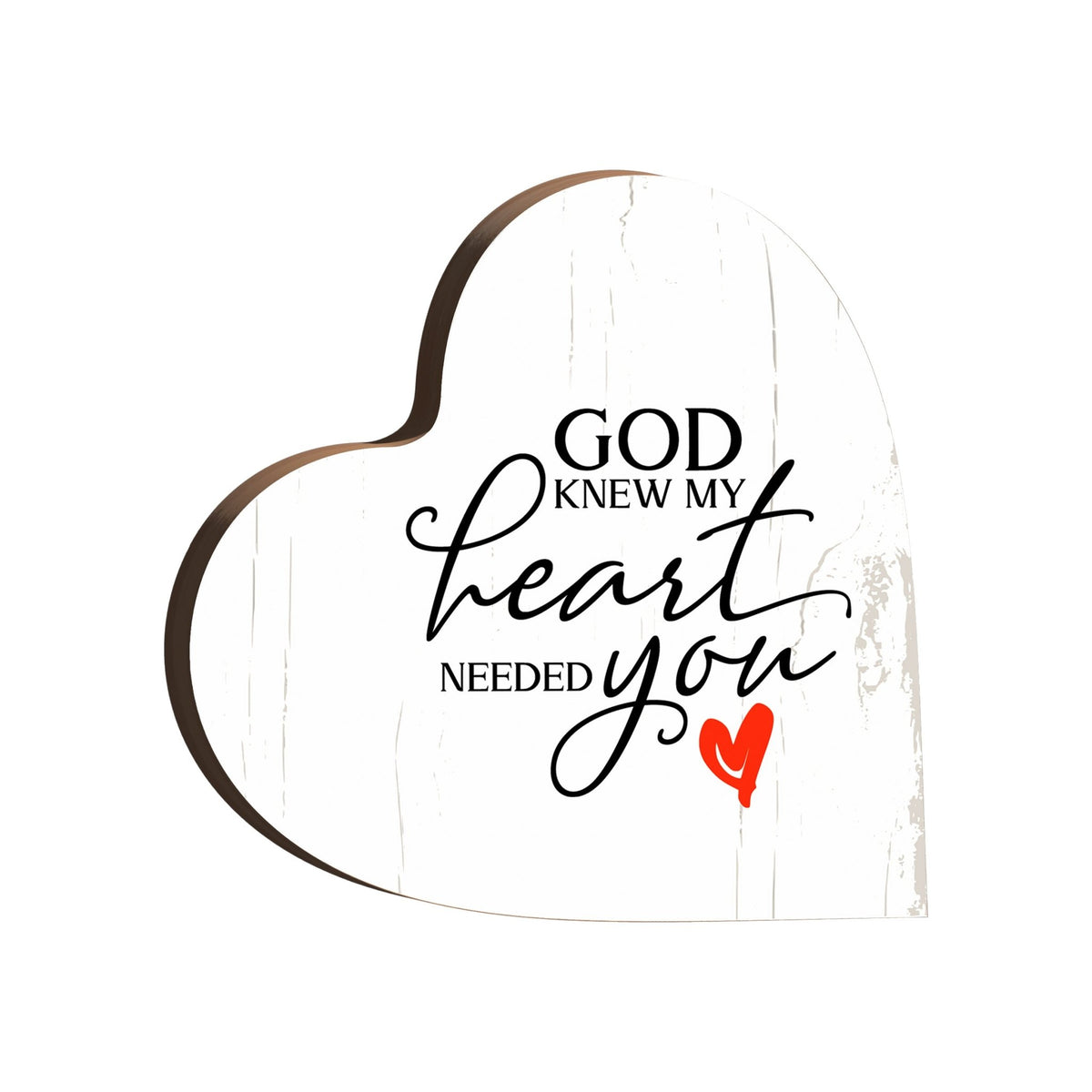 Wooden Inspirational Heart Block Sign for Home Decorations - LifeSong Milestones