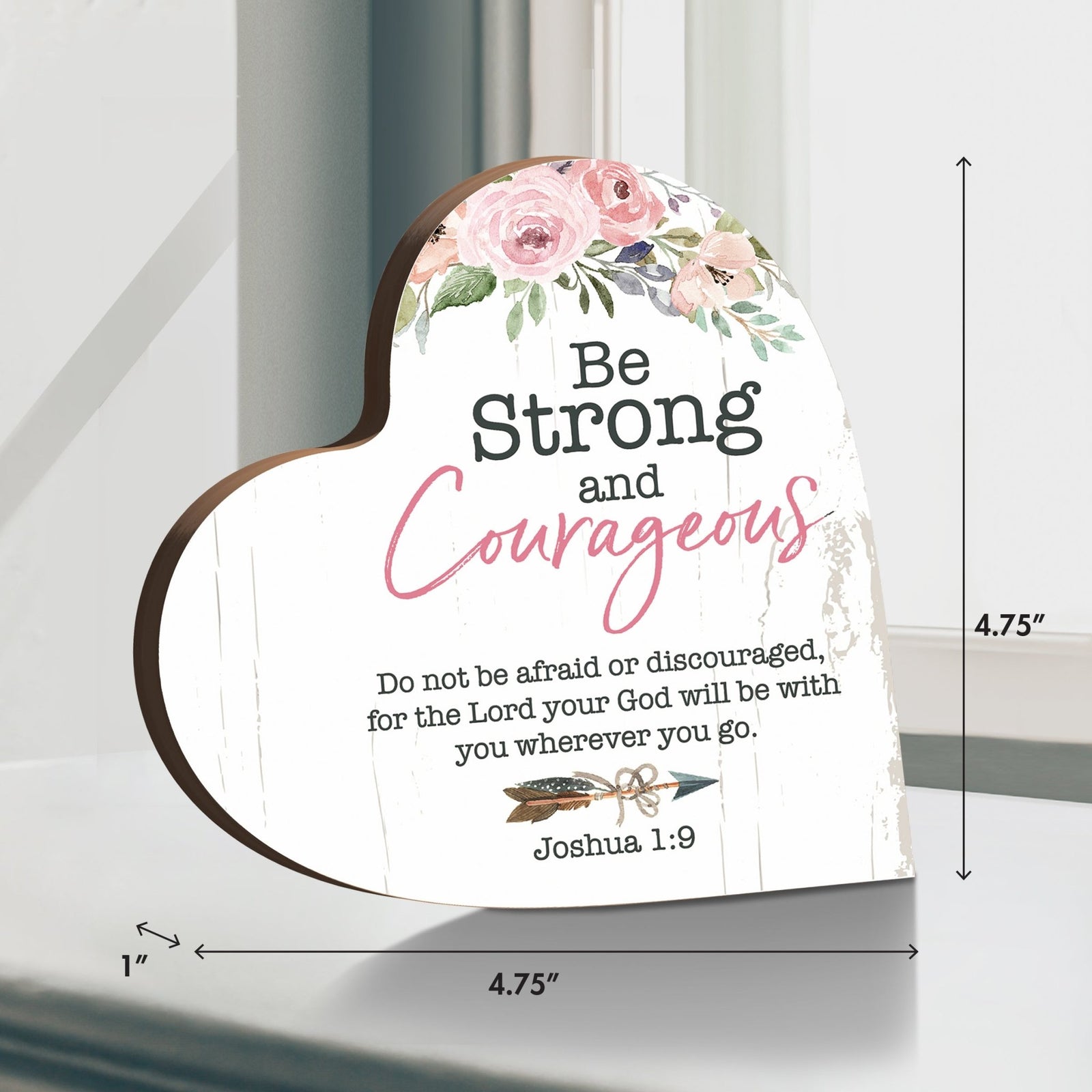 Wooden Inspirational Heart Block Sign for Home Decorations - LifeSong Milestones