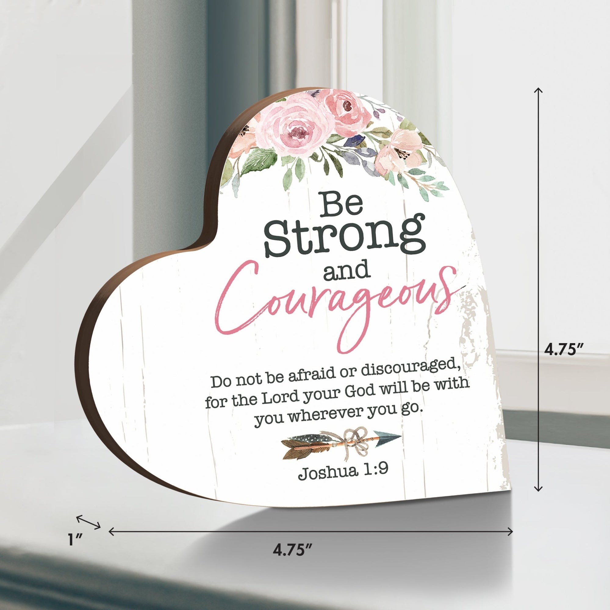 Wooden Inspirational Heart Block Sign for Home Decorations - LifeSong Milestones