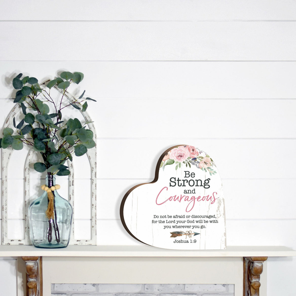 Wooden Inspirational Heart Block Sign for Home Decorations - LifeSong Milestones