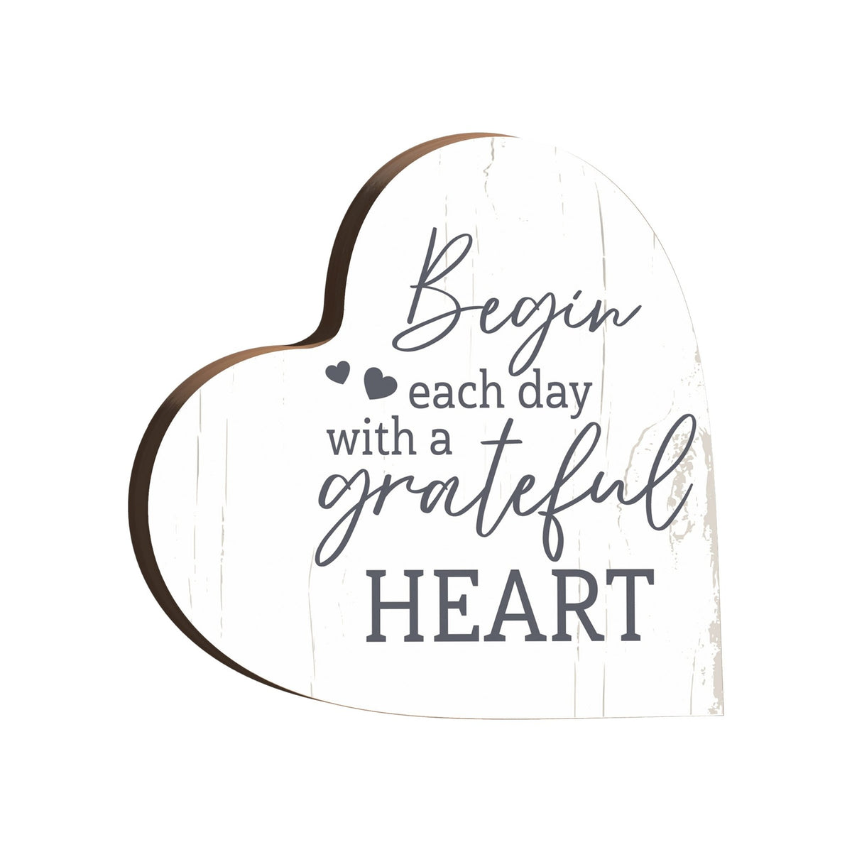 Wooden Inspirational Heart Block Sign for Home Decorations - LifeSong Milestones