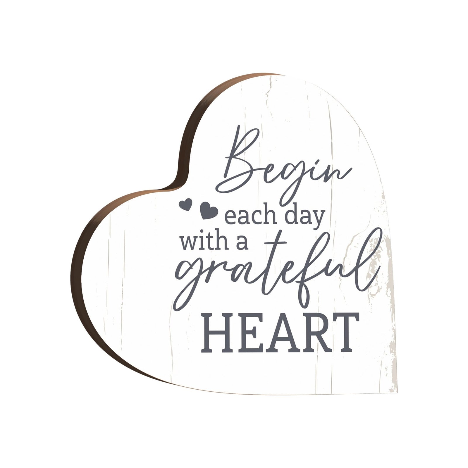 Wooden Inspirational Heart Block Sign for Home Decorations - LifeSong Milestones