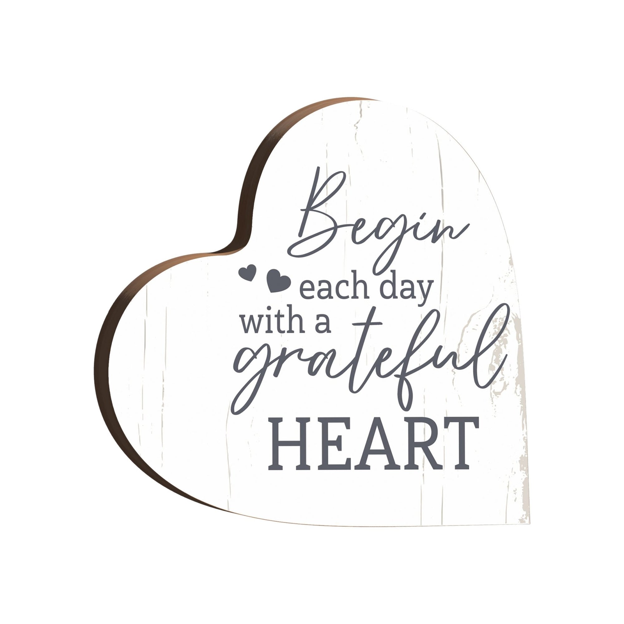 Wooden Inspirational Heart Block Sign for Home Decorations - LifeSong Milestones