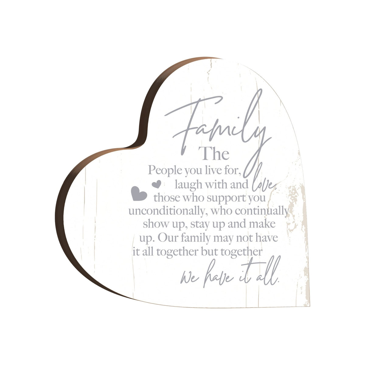 Wooden Inspirational Heart Block Sign for Home Decorations - LifeSong Milestones