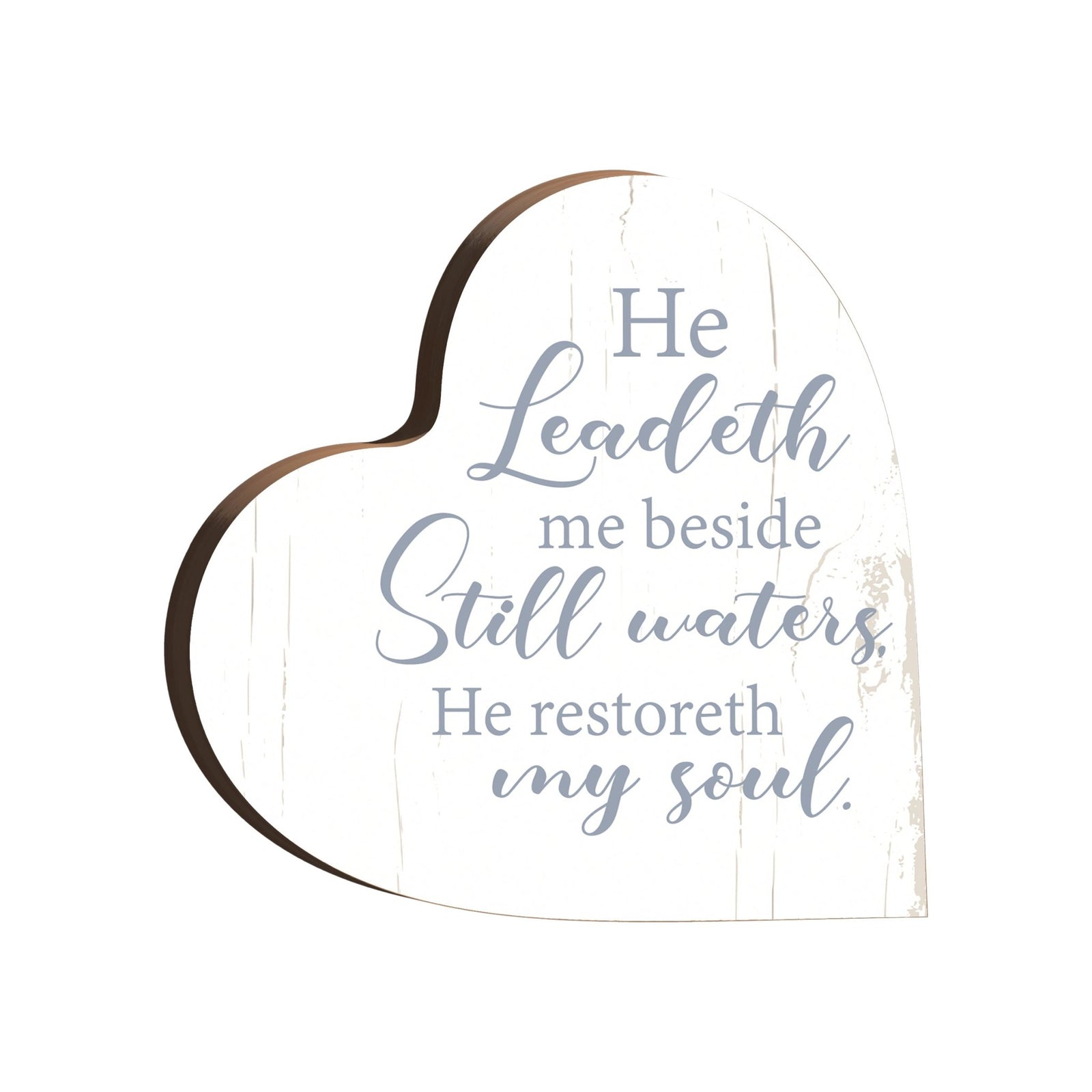 Wooden Inspirational Heart Block Sign for Home Decorations - LifeSong Milestones